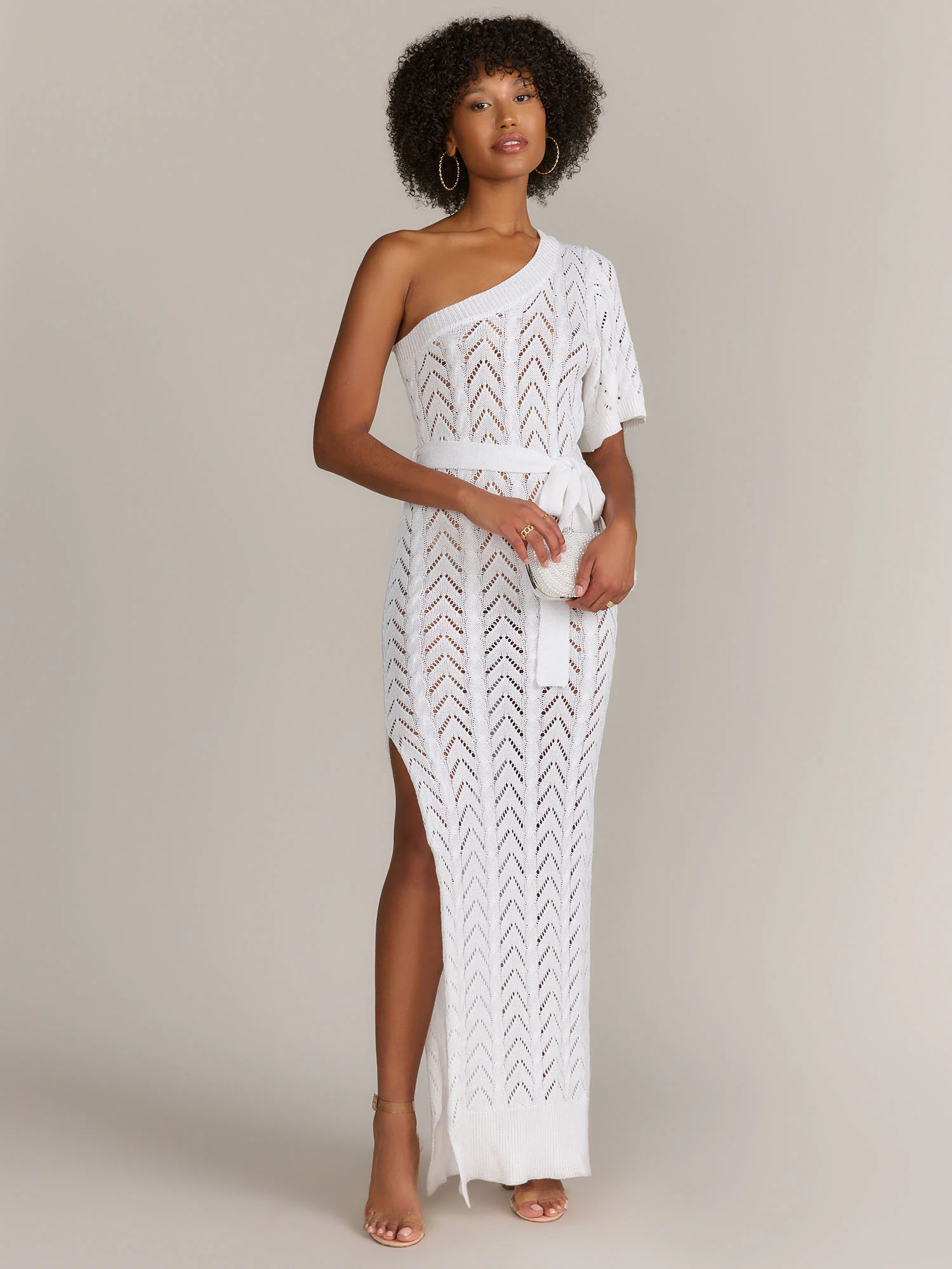 One Shoulder Pointelle Maxi Dress - Gilli - Image 2