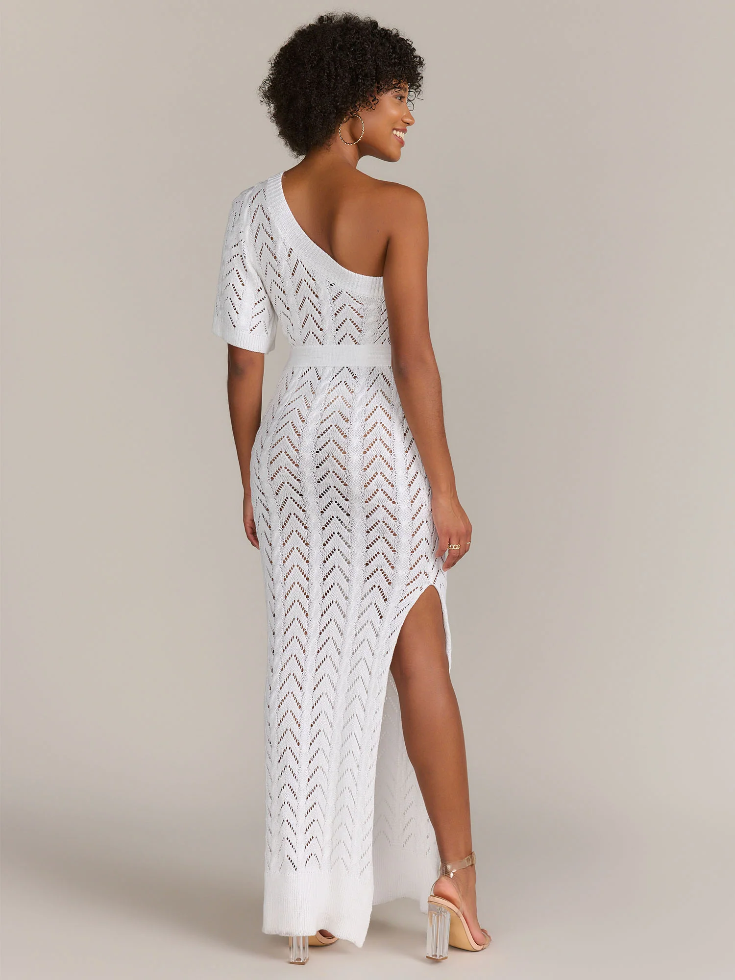 One Shoulder Pointelle Maxi Dress - Gilli - Image 3
