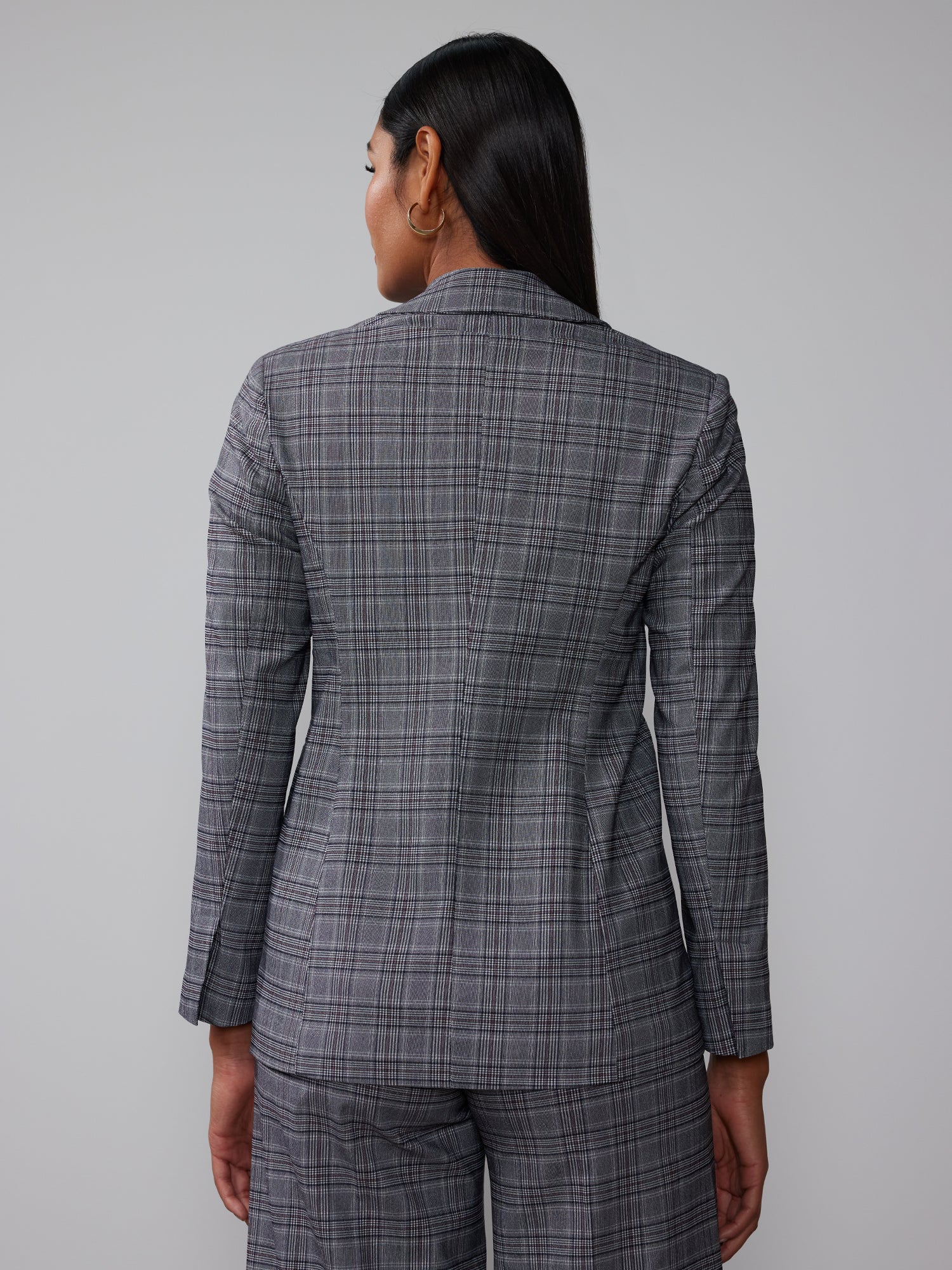 Double Breasted Plaid Blazer - Image 3