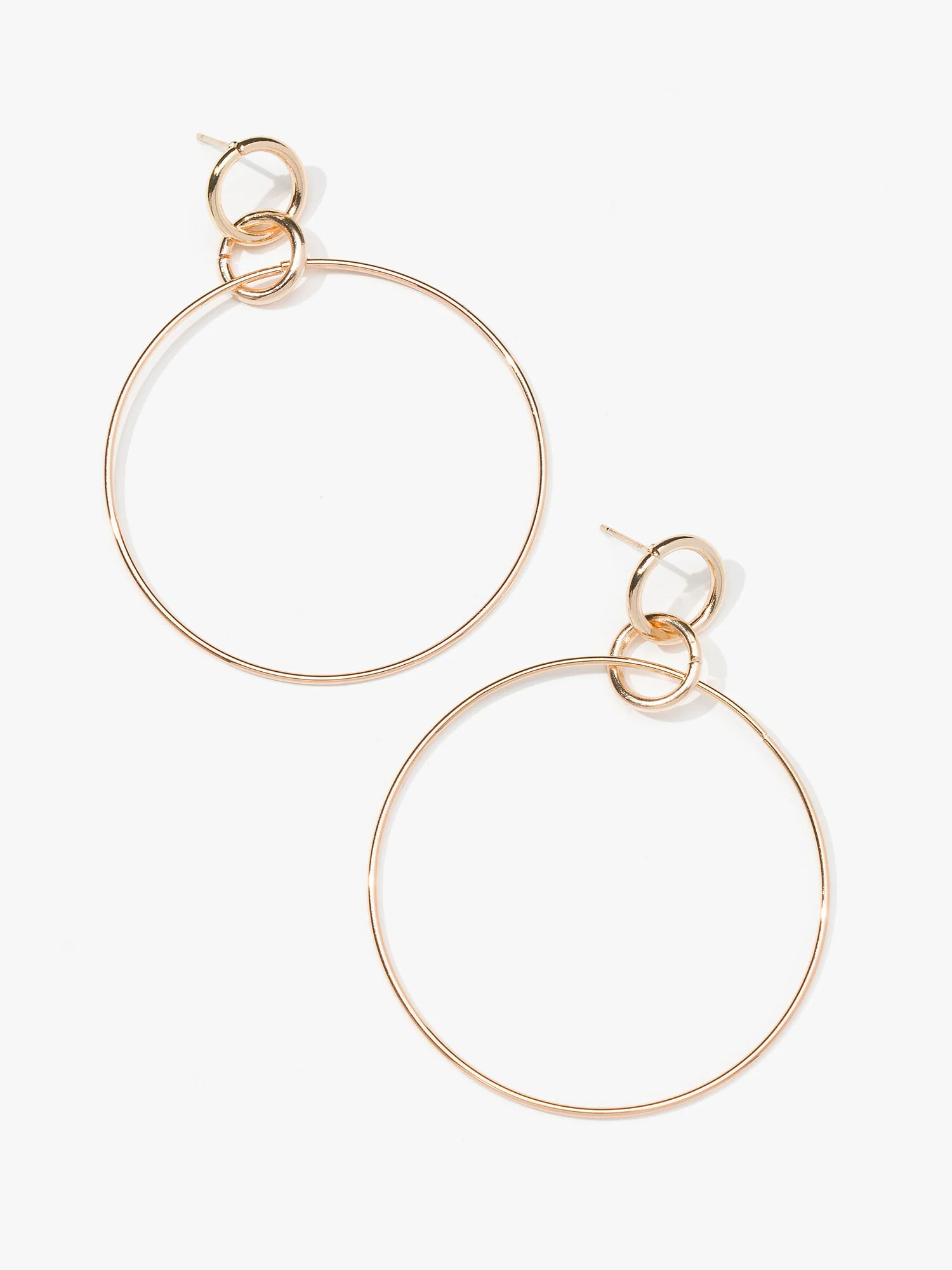Twist Drop Circle Earrings