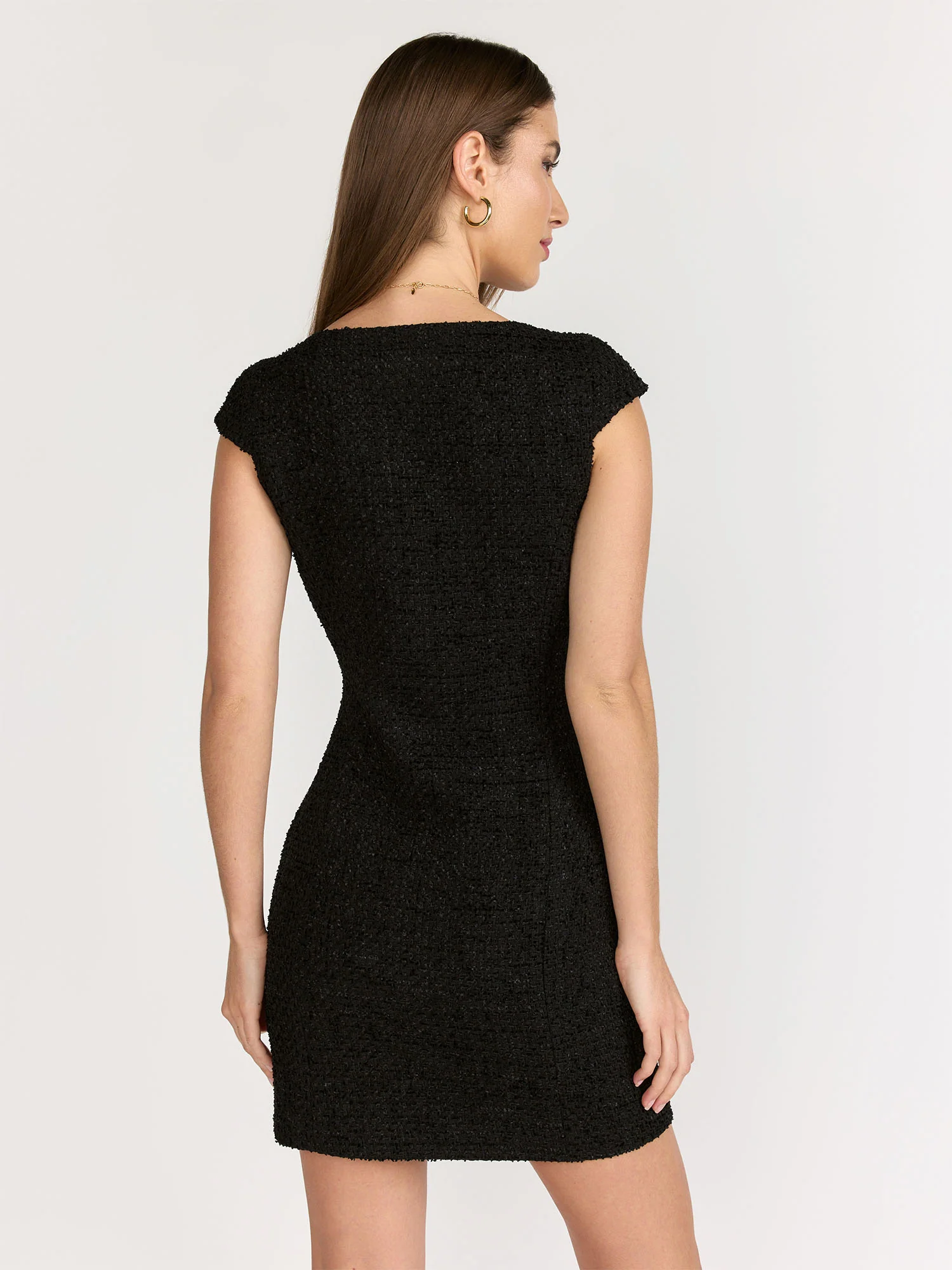 Endless Rose Cap Sleeve Scoop Neck Tweed Sheath Mini Dress - Brands We Love - Image 3