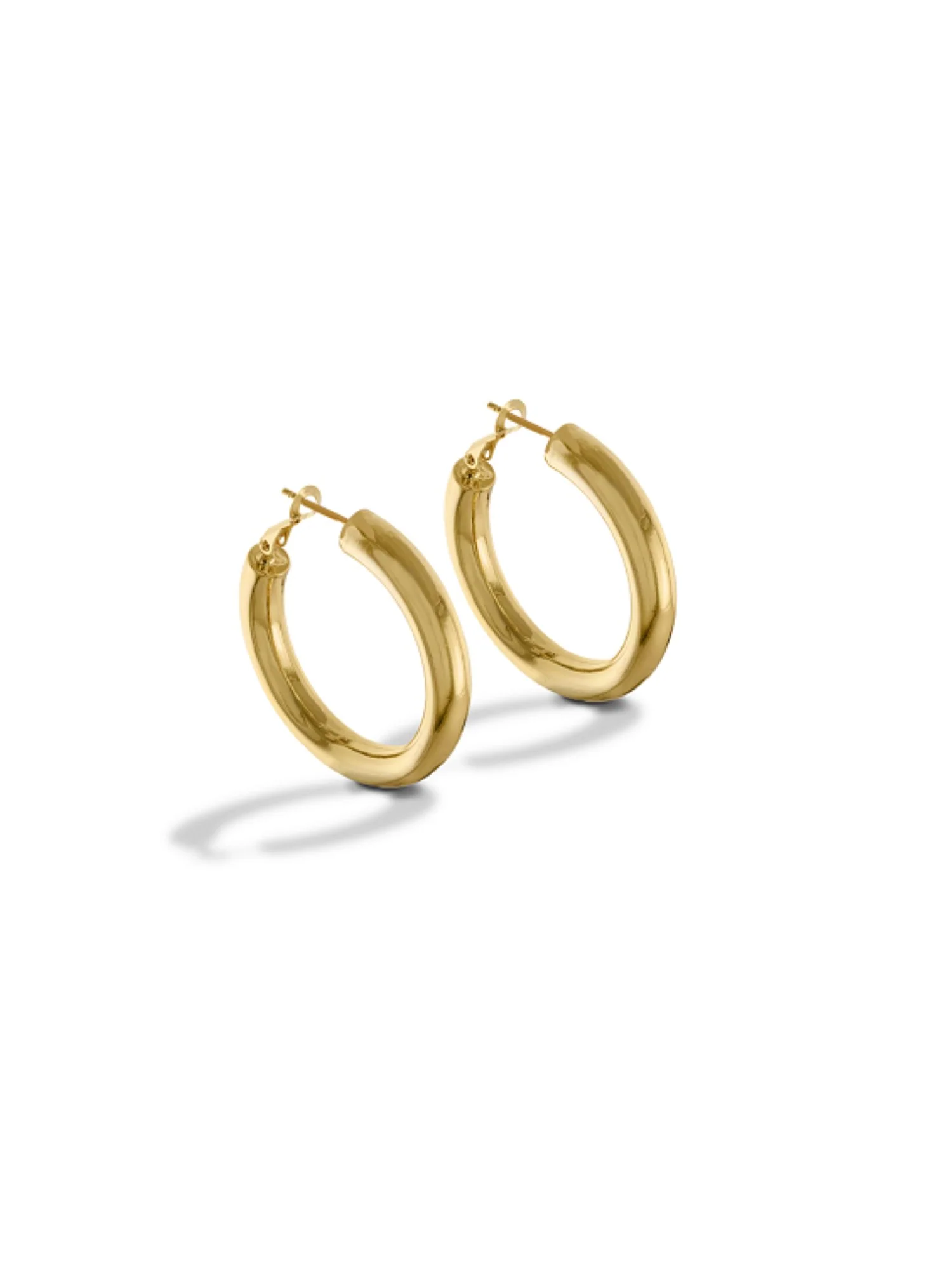 14K Gold 40MM Thick Hoop Earrings - Image 2