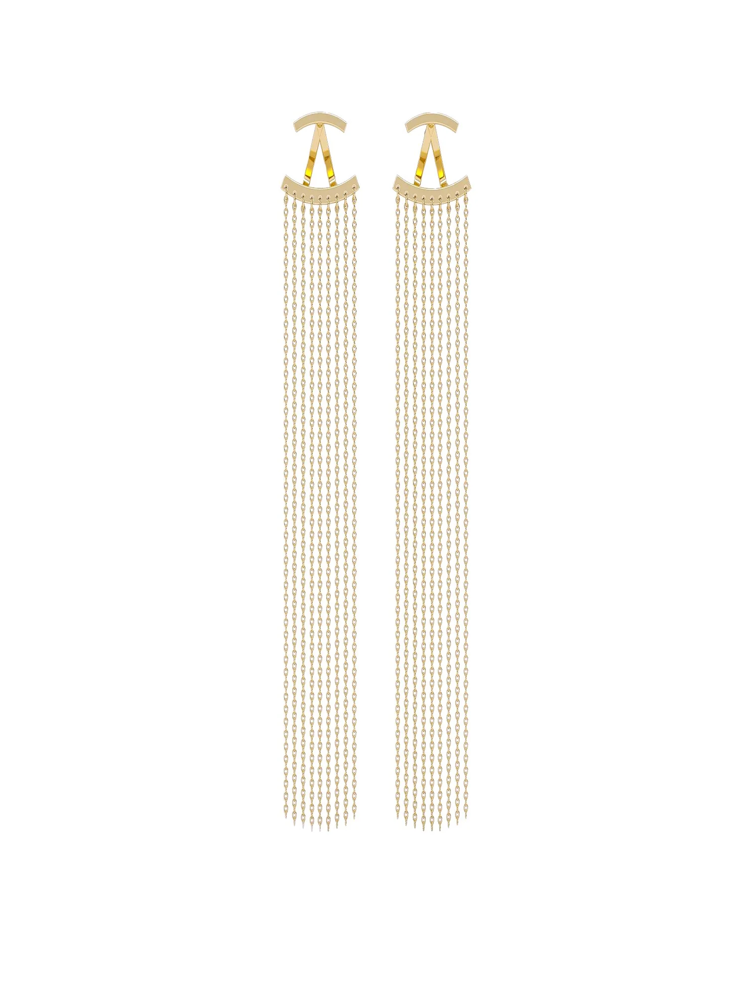 Simone The Label 14K Gold Plated Chain Tassel Front Earrings - Brands We Love