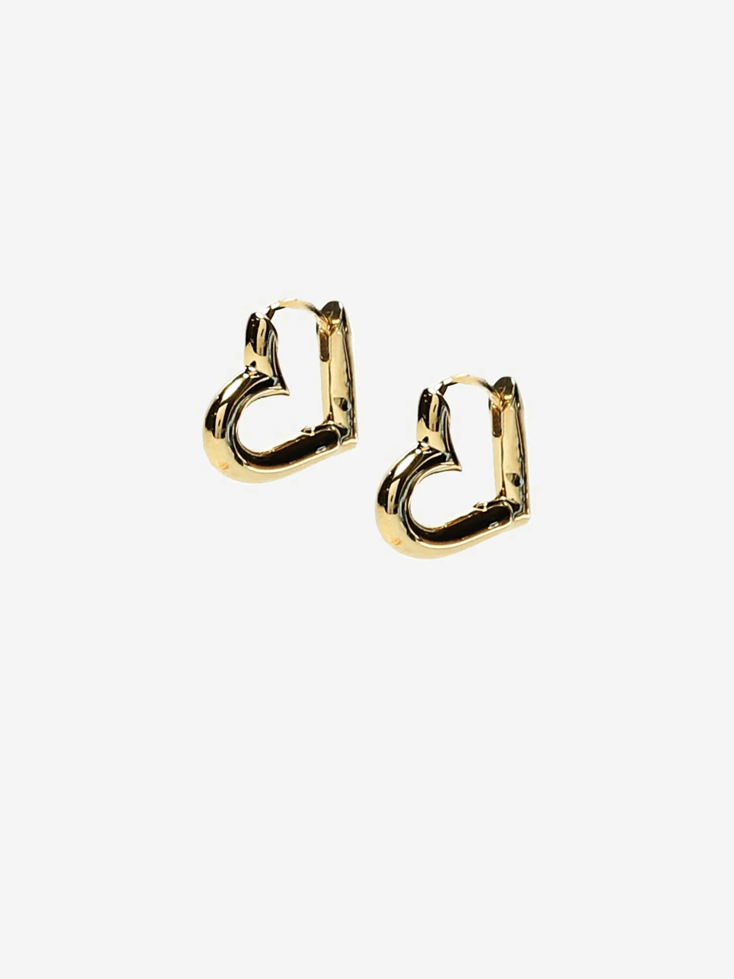 14K Gold Plated Mini Heart Huggie - Image 3