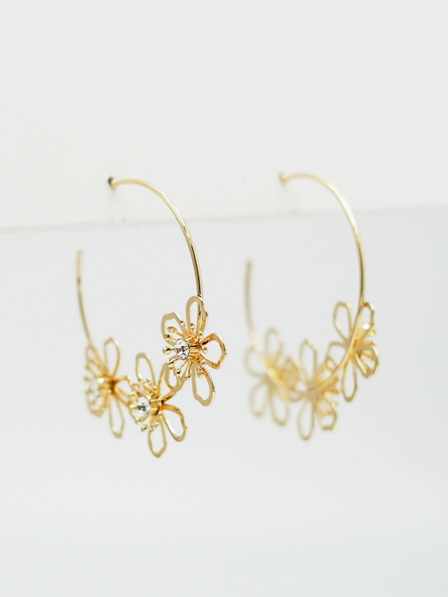 3 Flower Hoop Earrings - Image 2