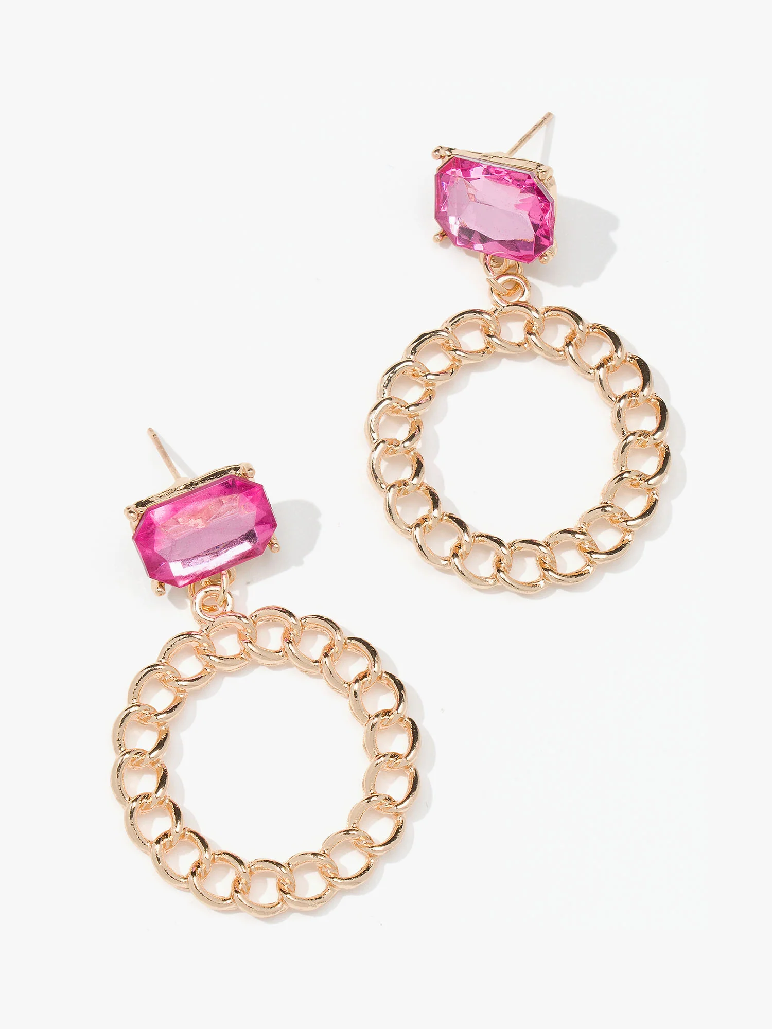 Chain Drop Statement Earrings - Image 2