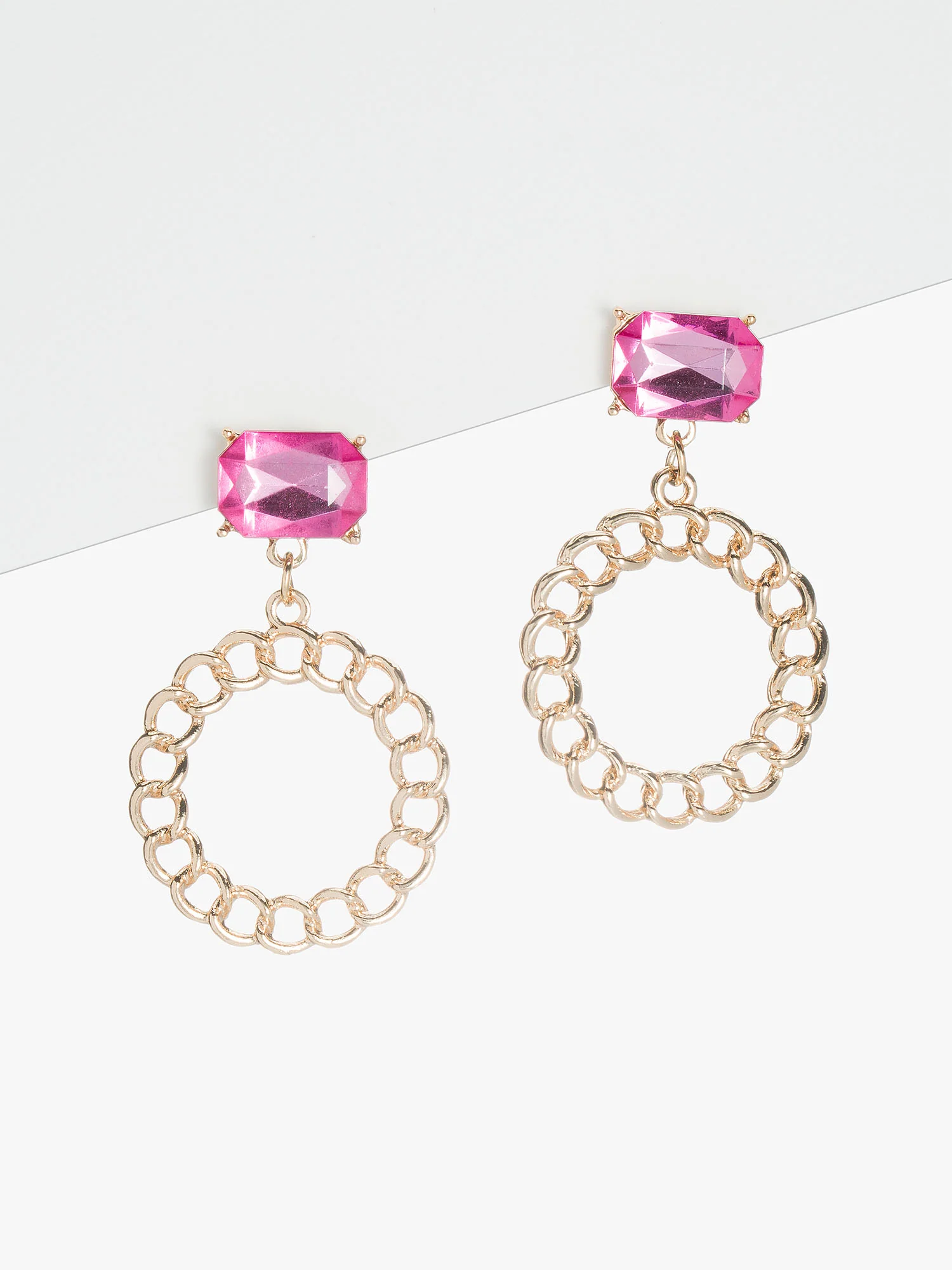 Chain Drop Statement Earrings - Image 3