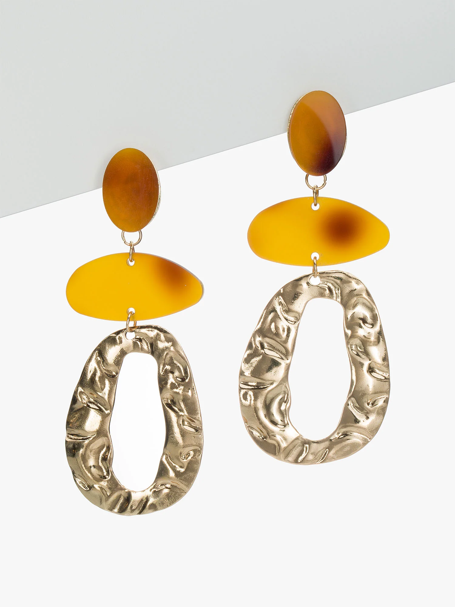 Geometric Drop Statement Earrings - Image 3