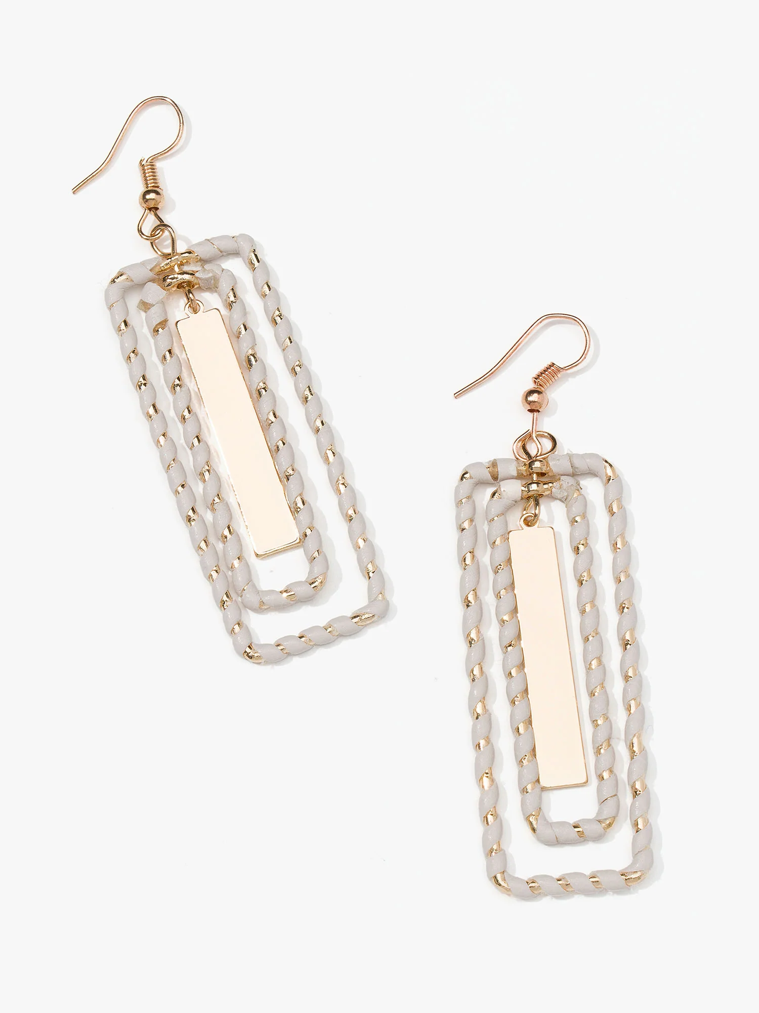 Layered Rectangle Cutout Earrings - Image 2