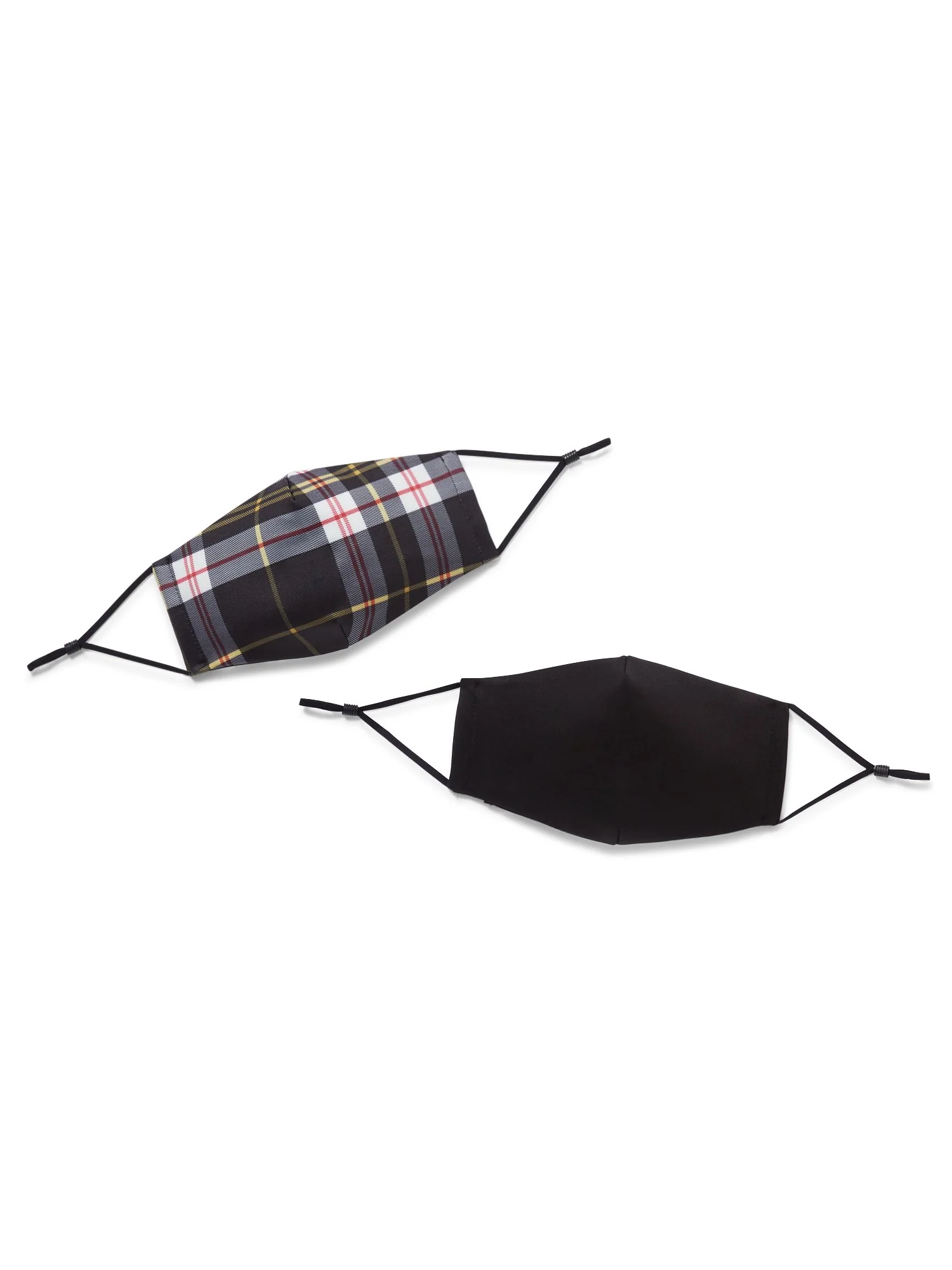 2-Mask Set - Plaid Print & Solid - Image 2