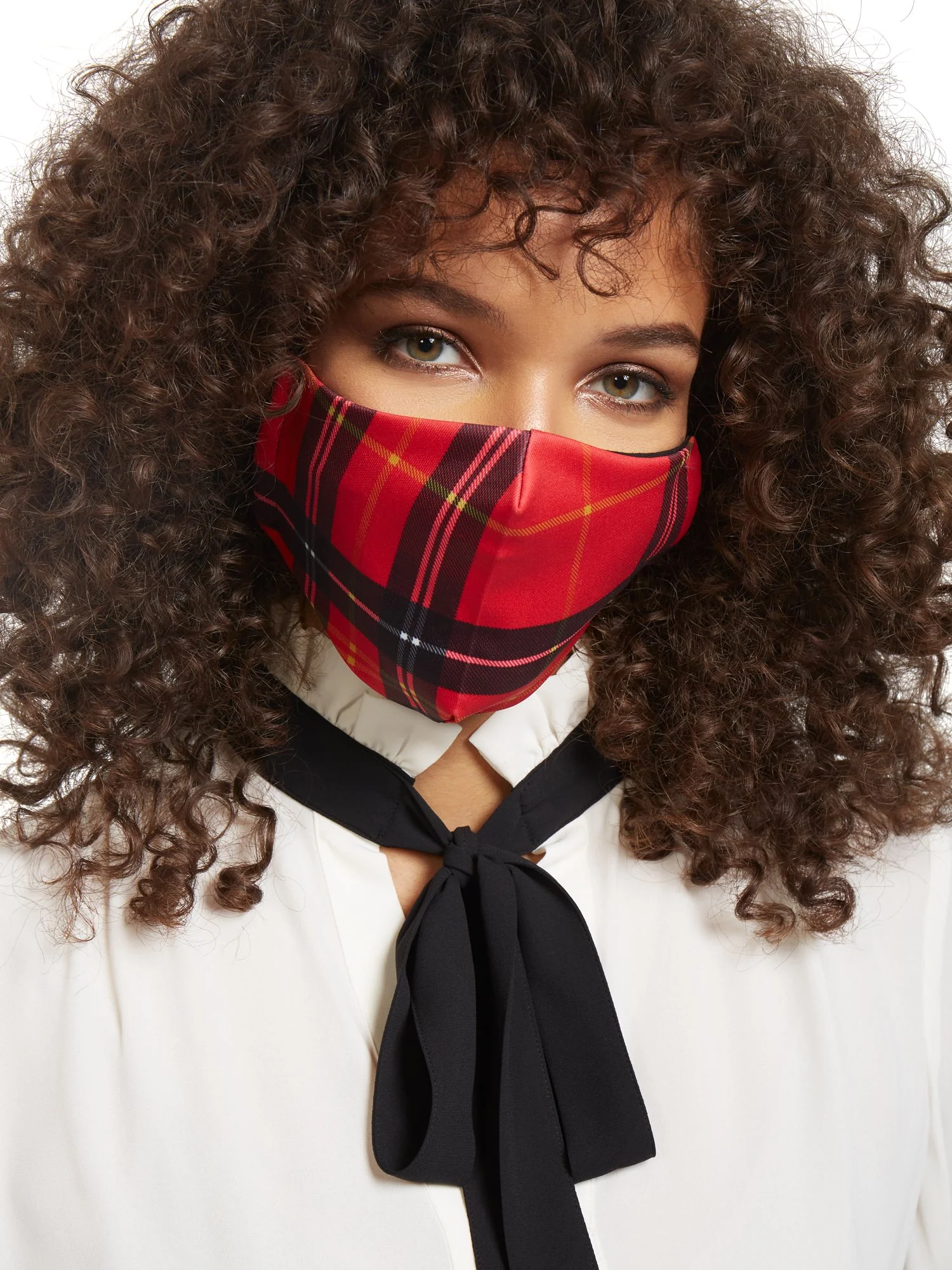 2-Mask Set - Plaid Print & Solid - Image 7