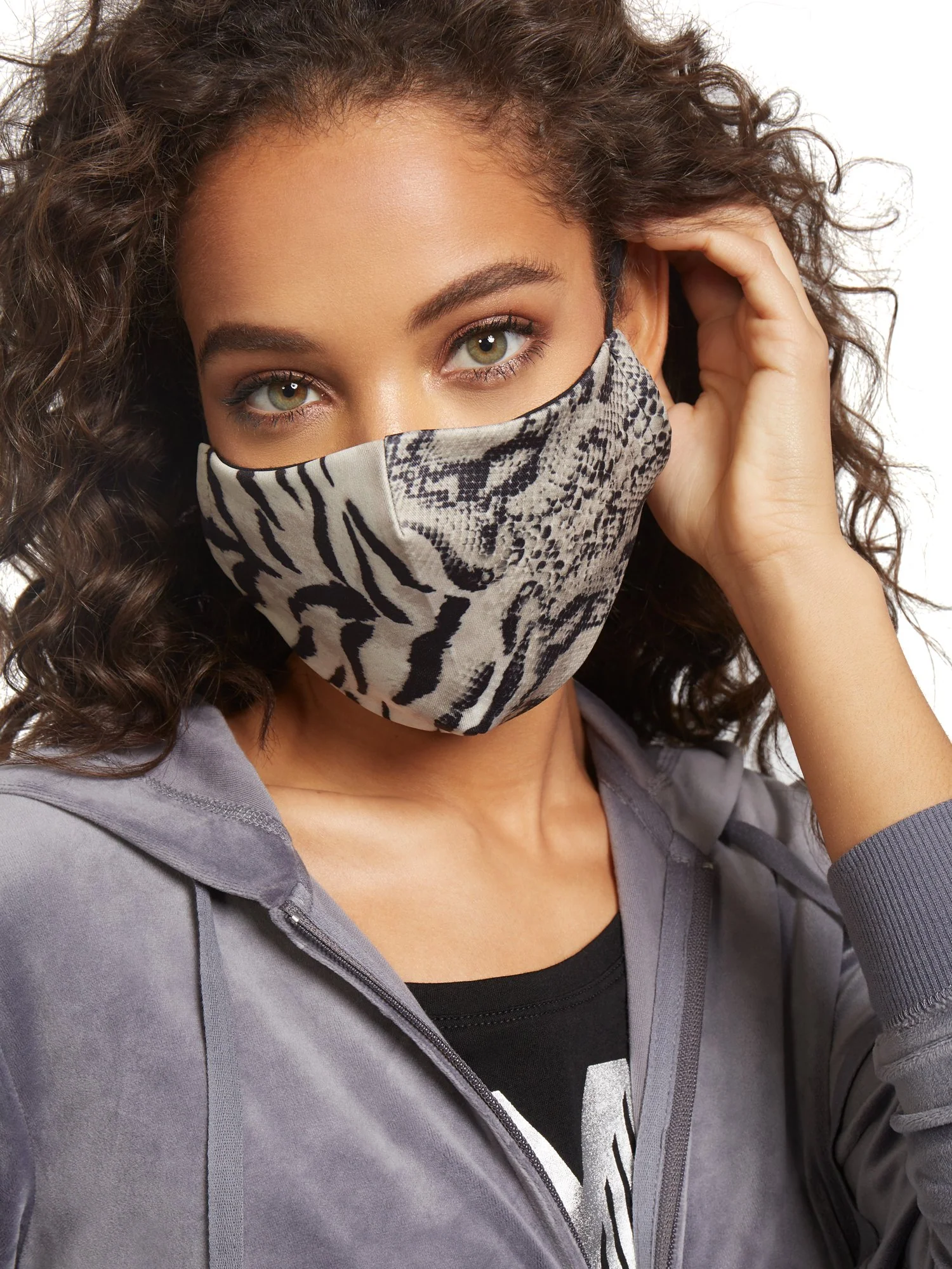 2-Mask Set - Snake-Print & Solid - Image 3