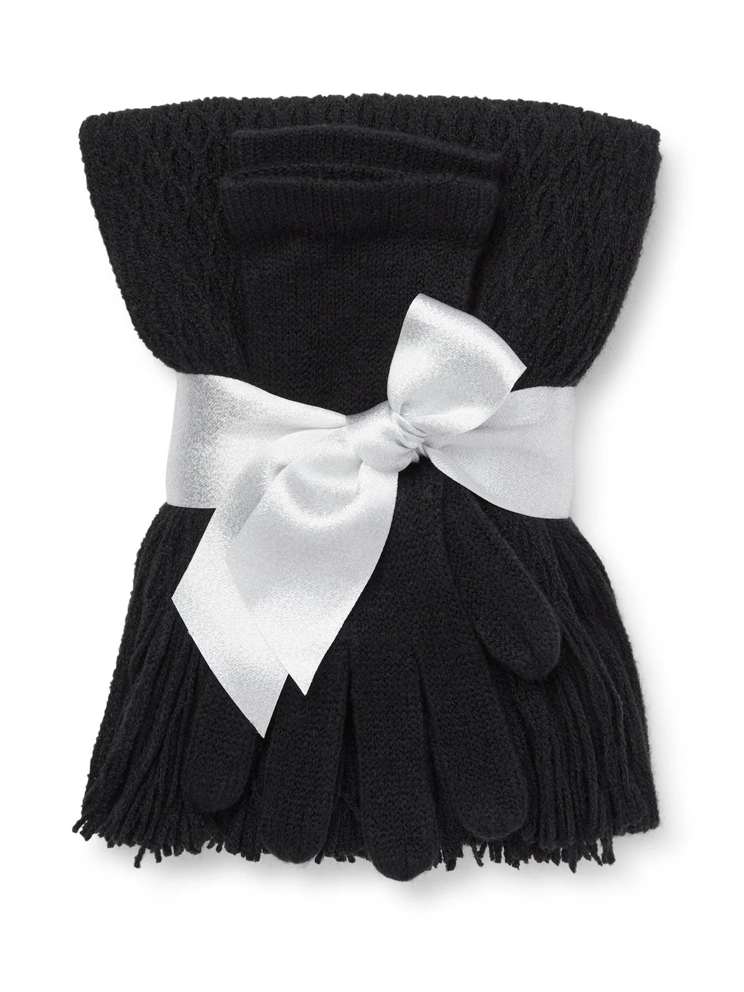 2-Piece Cable Knit Scarf & Gloves Set - Image 2