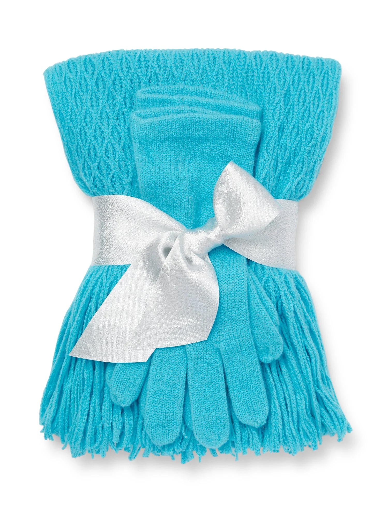 2-Piece Cable Knit Scarf & Gloves Set - Image 7