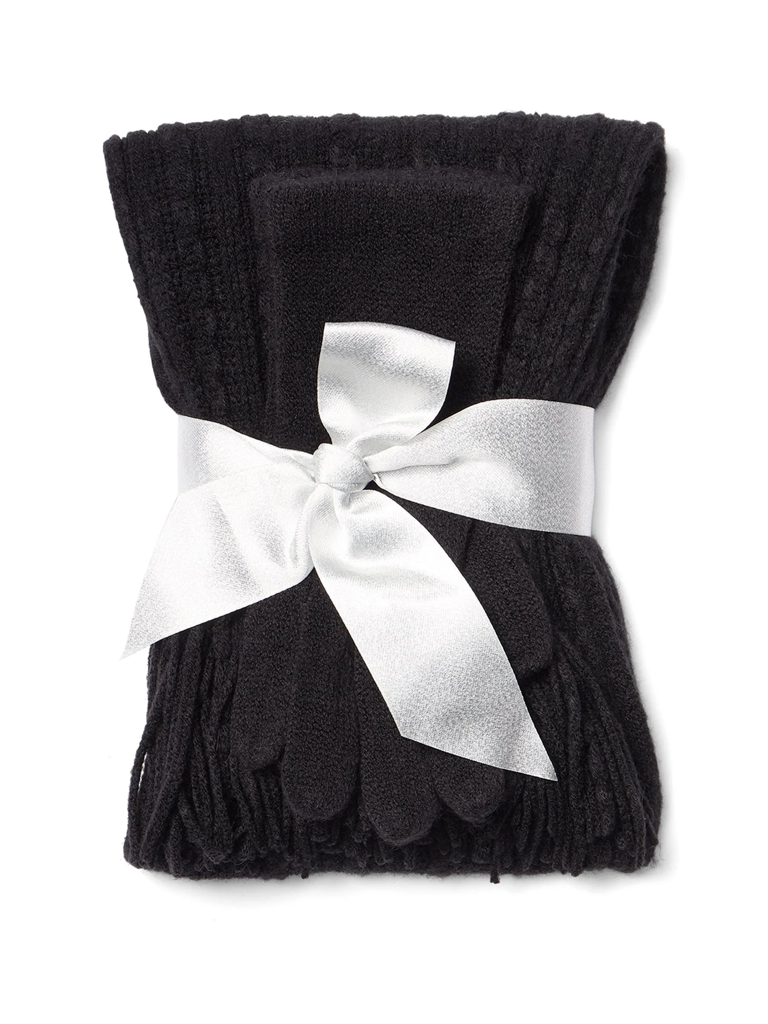 2-Piece Cable-Knit Scarf & Gloves Set