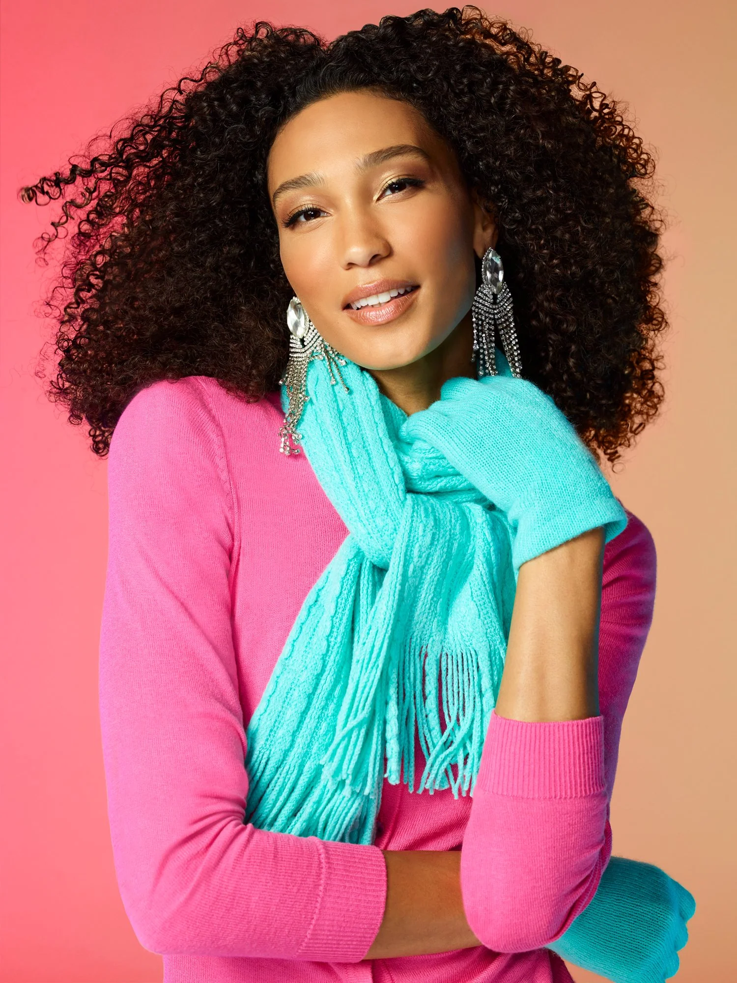 2-Piece Cable-Knit Scarf & Gloves Set - Image 14