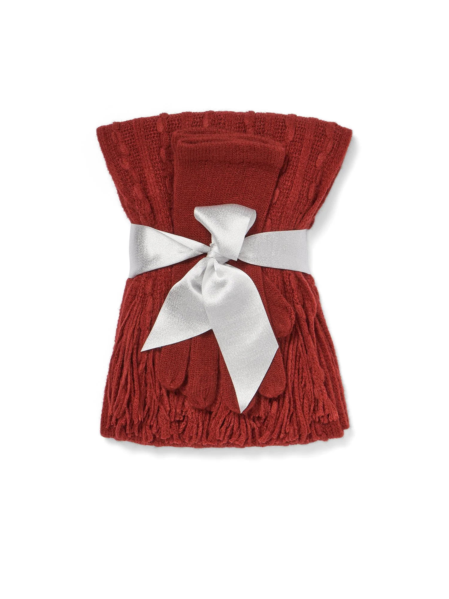 2-Piece Cable-Knit Scarf & Gloves Set - Image 16