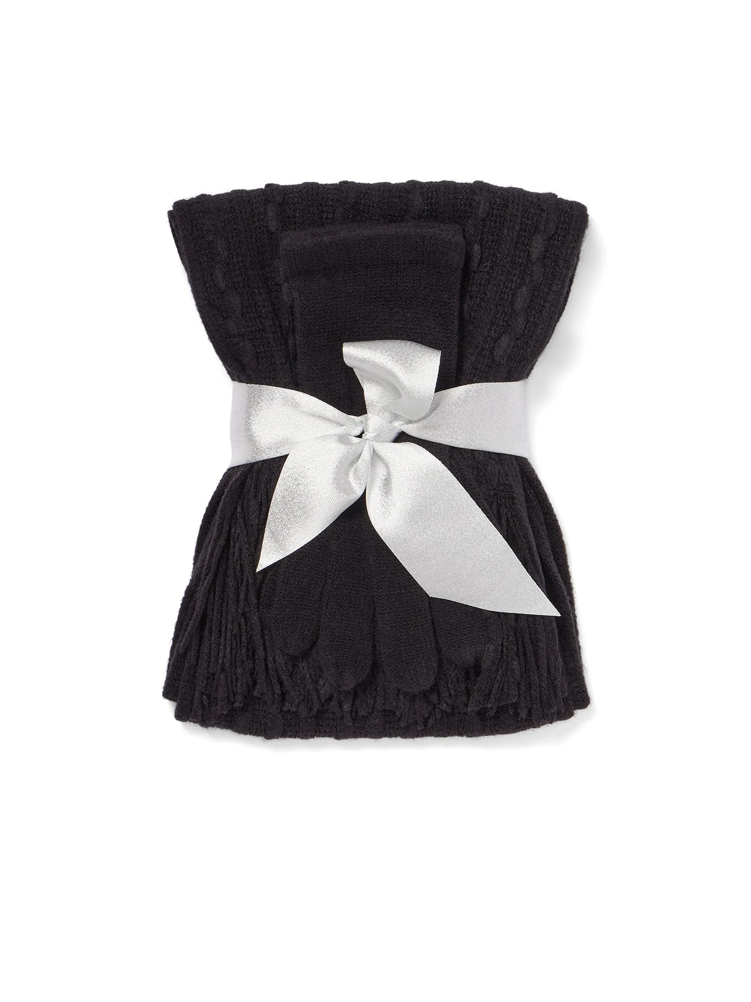 2-Piece Cable-Knit Scarf & Gloves Set - Image 2