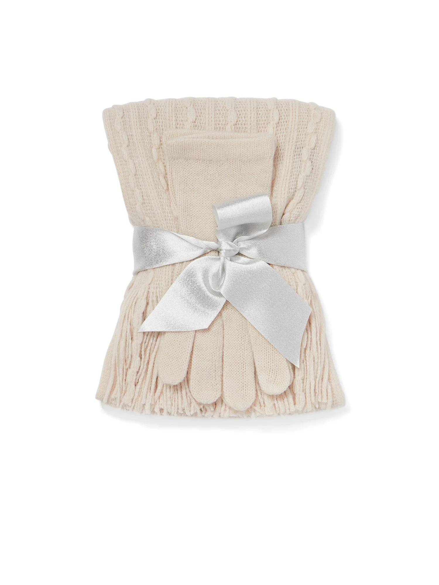 2-Piece Cable-Knit Scarf & Gloves Set - Image 5