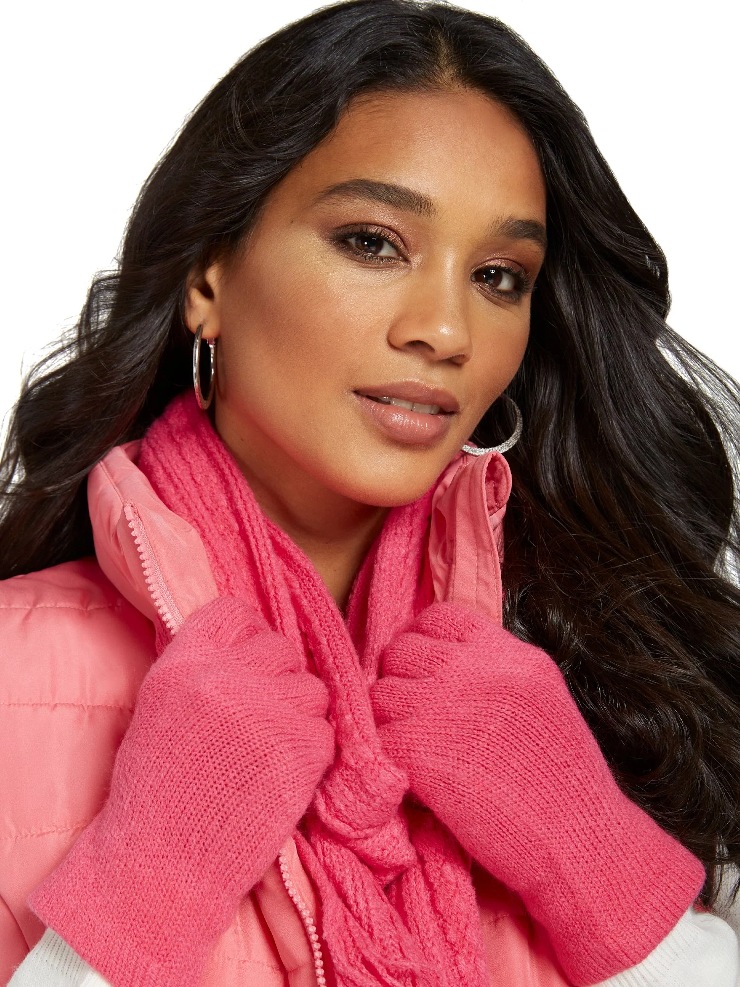 2-Piece Cable-Knit Scarf & Gloves Set - Image 6
