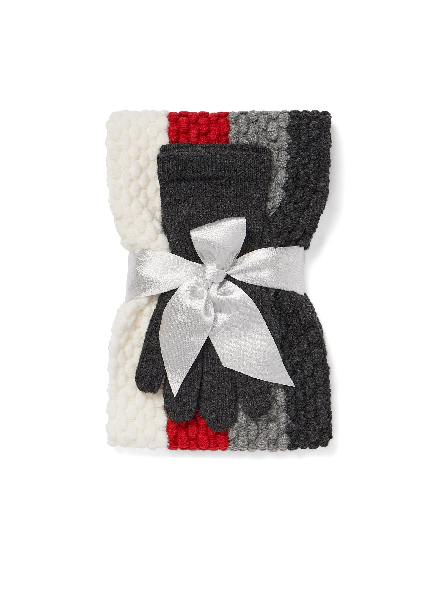 2-Piece Colorblock Scarf & Gloves Set