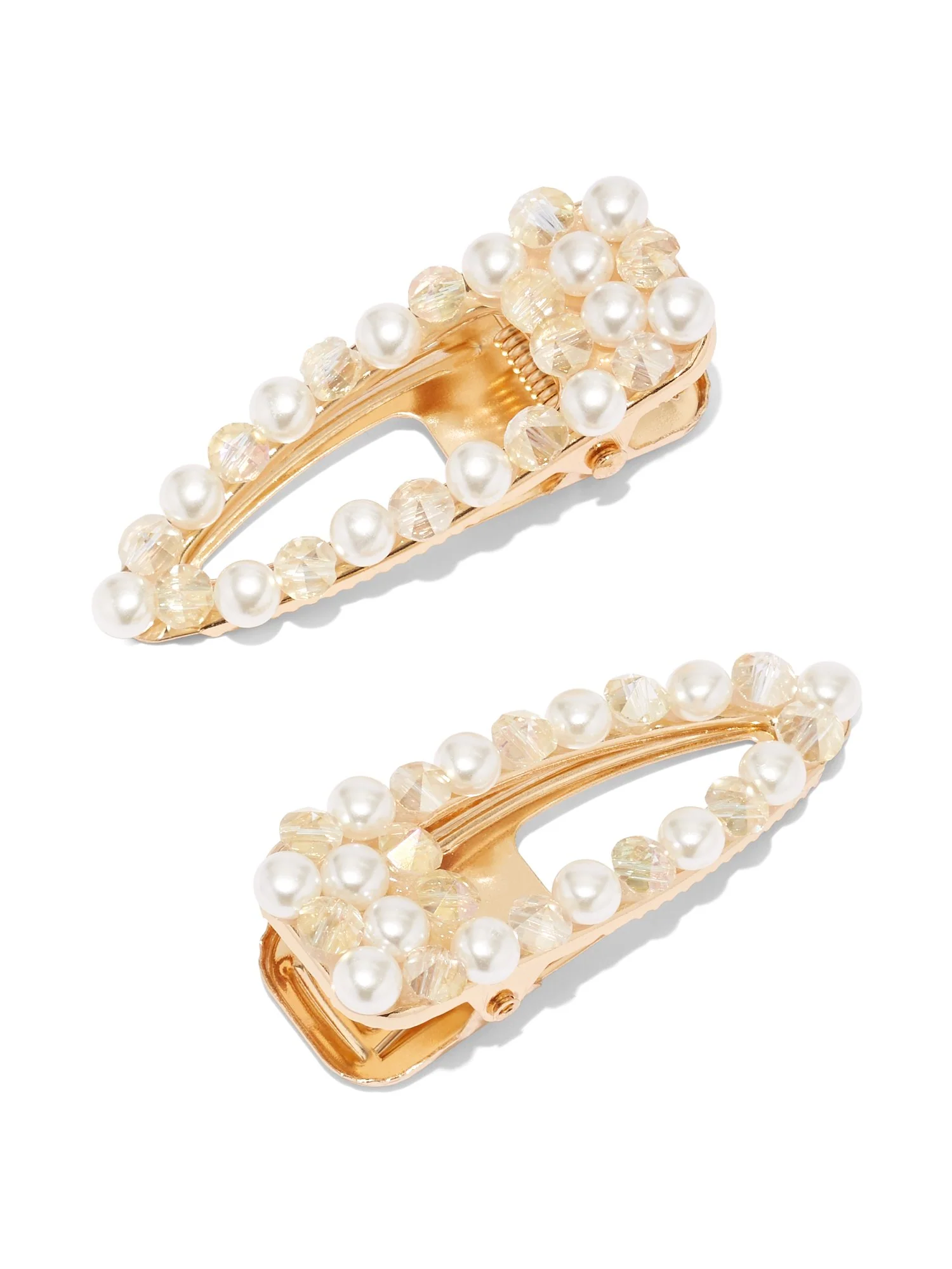 2-Piece Faux-Pearl Barrette Set
