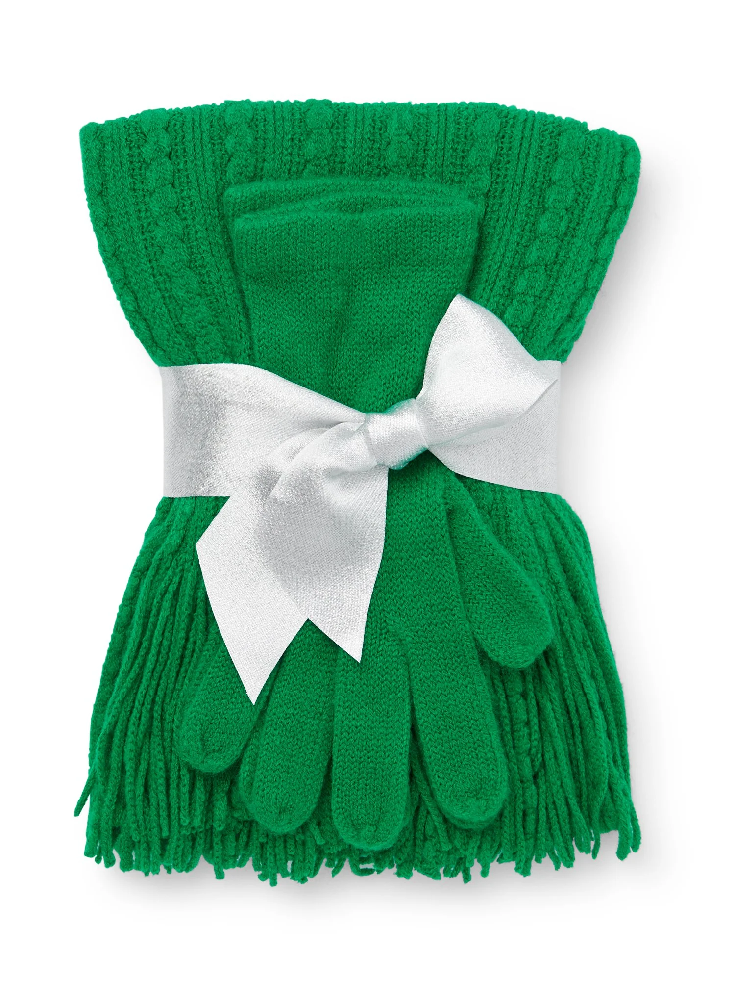 2-Piece Honeycomb Knit Scarf & Gloves Set - Image 15