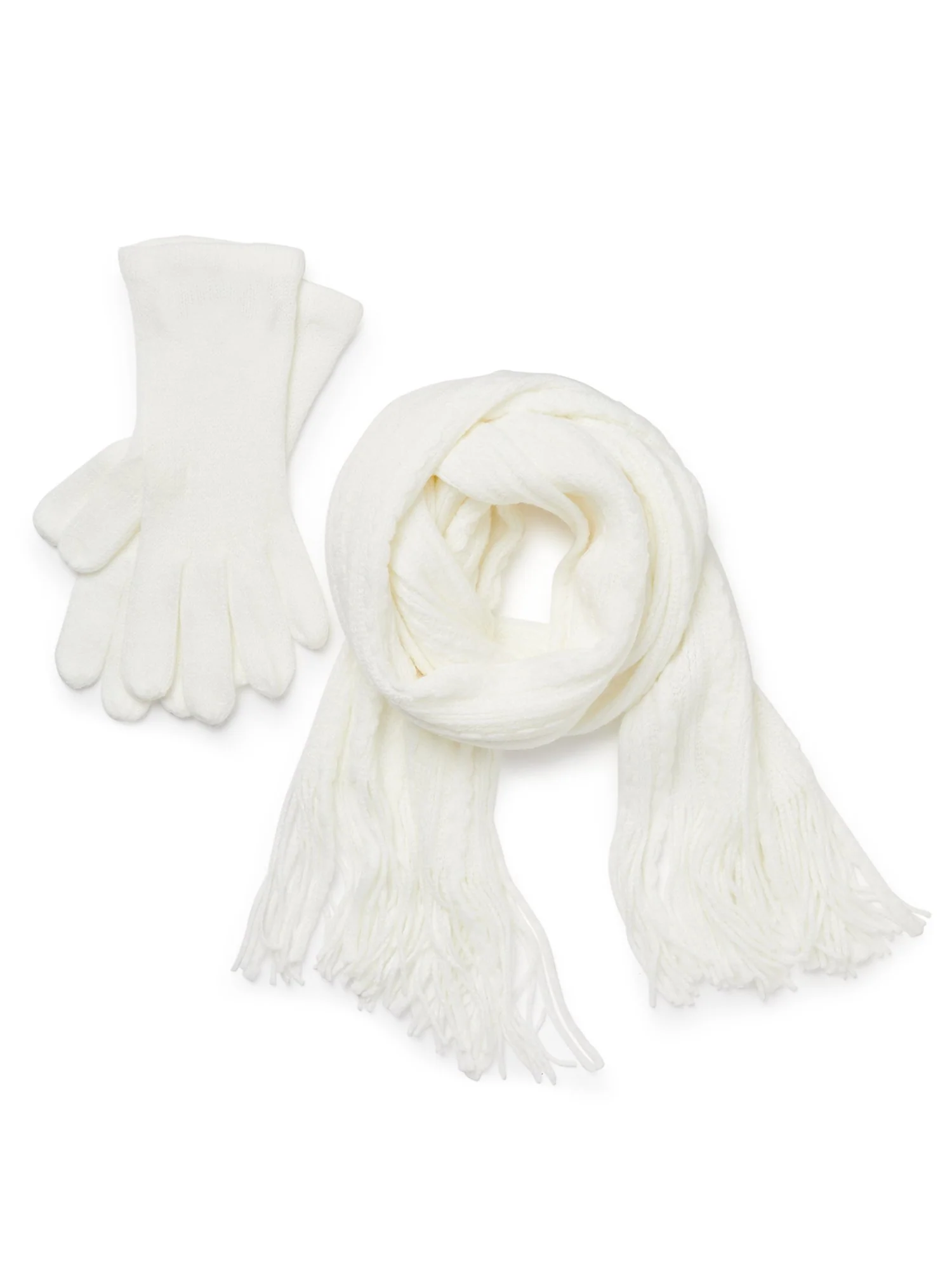 2-Piece Honeycomb Knit Scarf & Gloves Set - Image 23