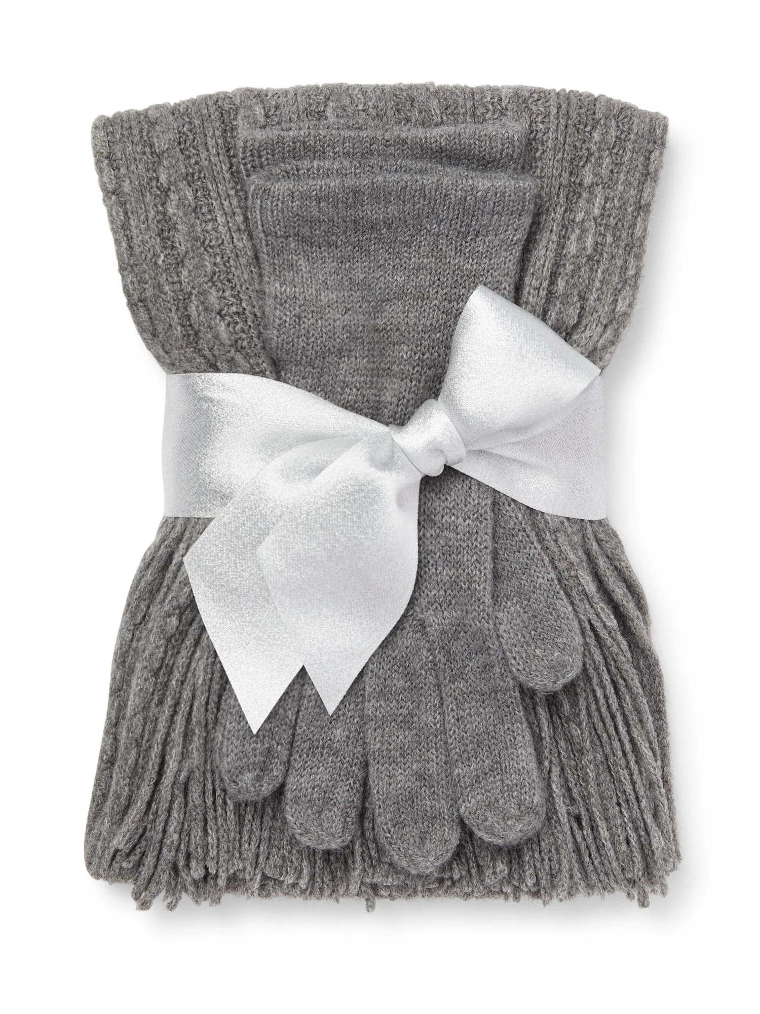 2-Piece Honeycomb Knit Scarf & Gloves Set - Image 5