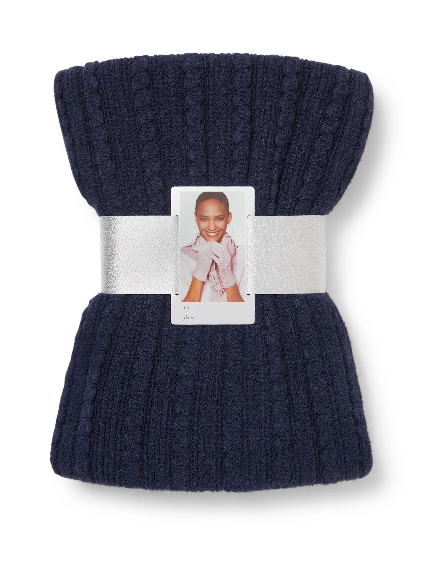 2-Piece Honeycomb Knit Scarf & Gloves Set - Image 8