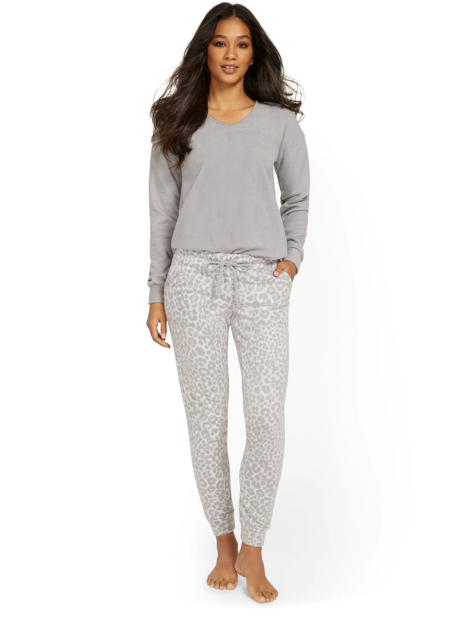 2-Piece Leopard-Print Pajama Set