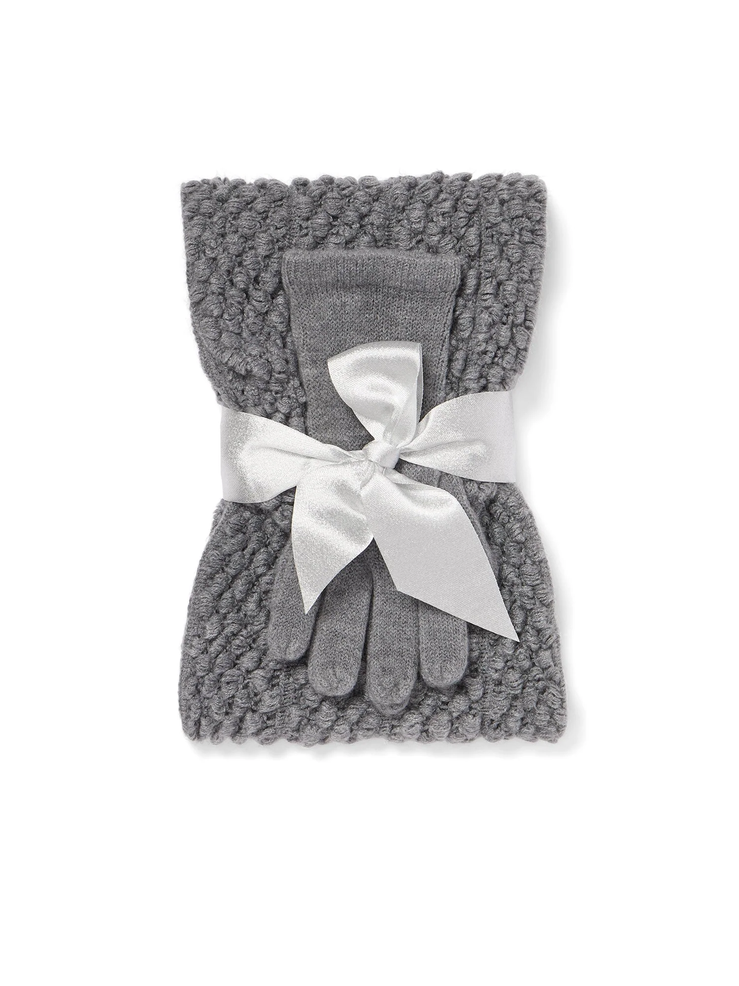 2-Piece Popcorn-Knit Scarf & Gloves Set - Image 3