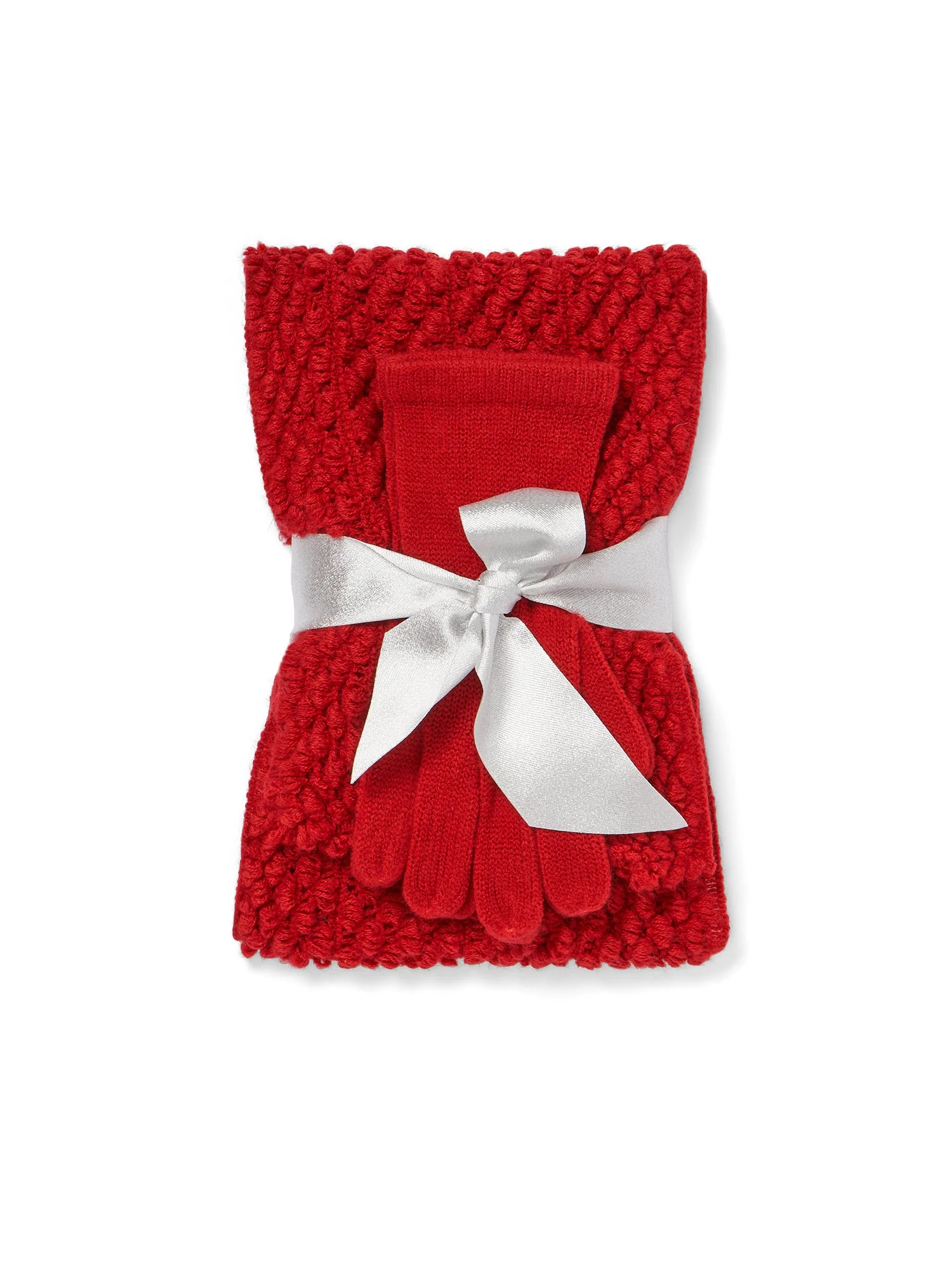 2-Piece Popcorn-Knit Scarf & Gloves Set - Image 8