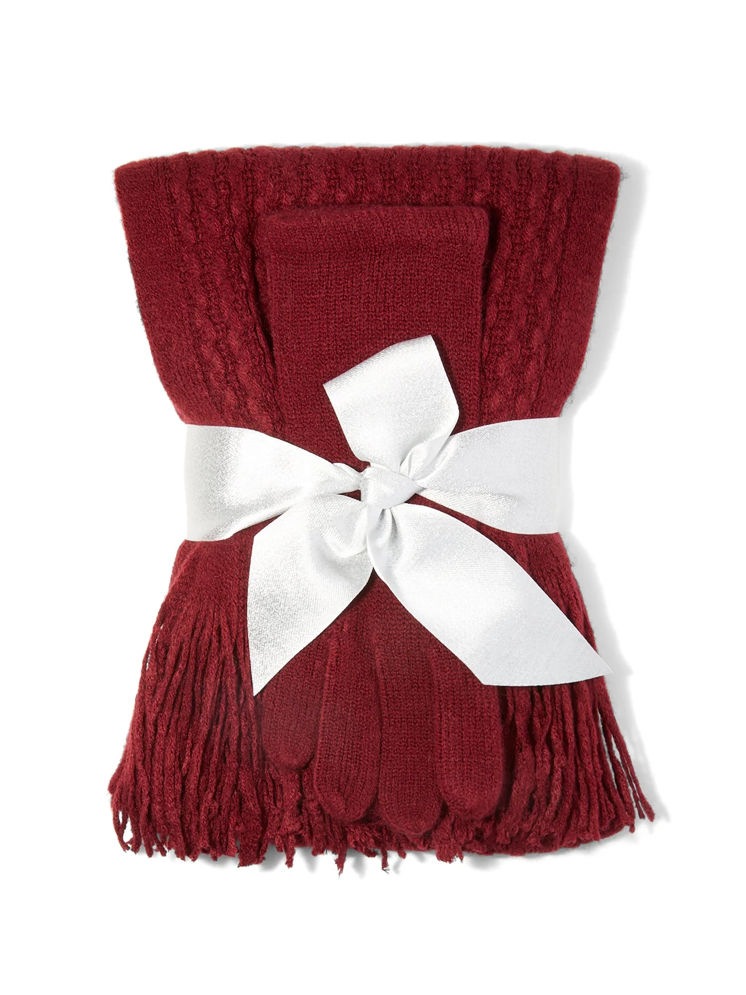 2-Piece Popcorn-Knit Scarf & Gloves Set - Image 13