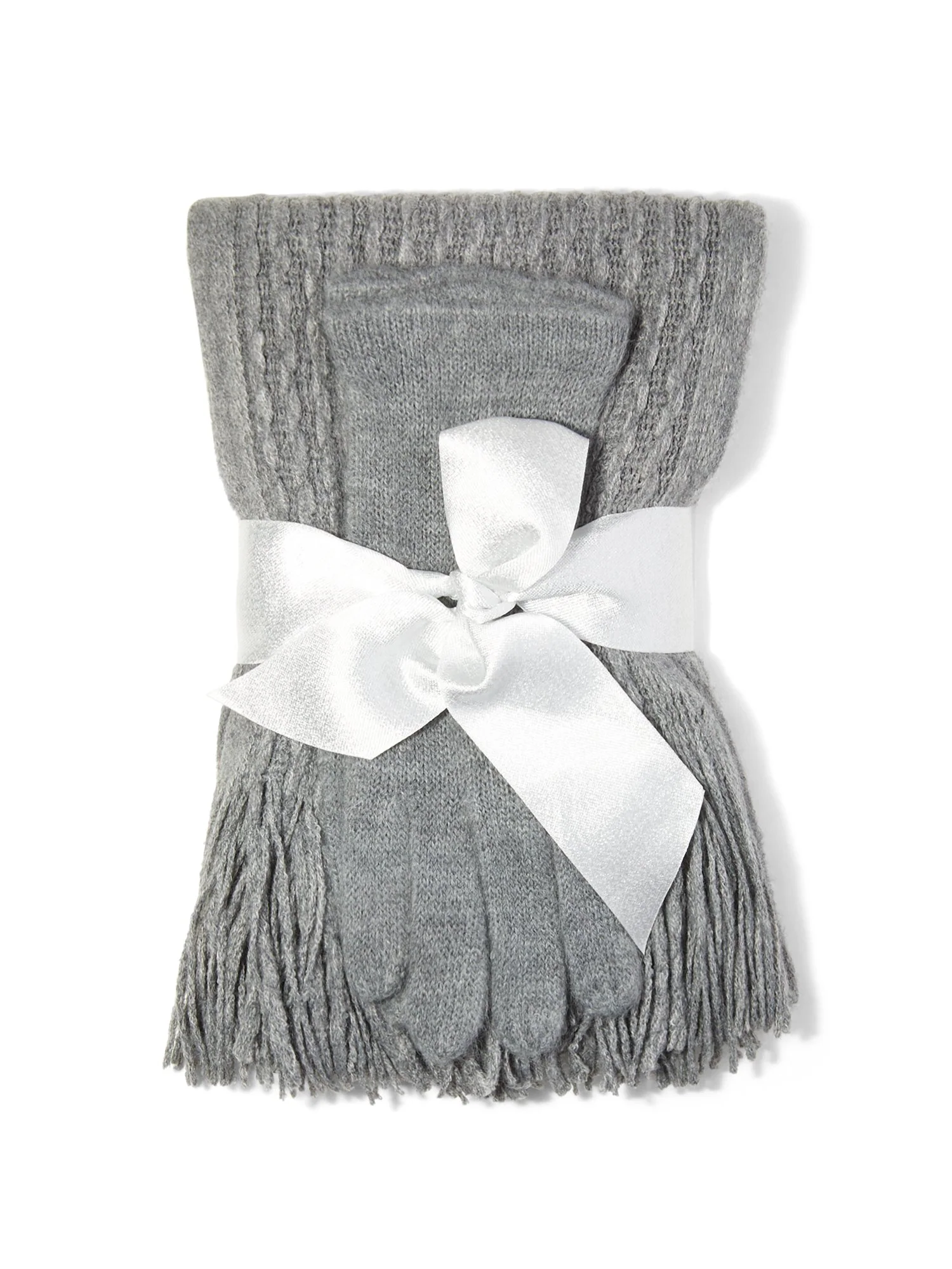 2-Piece Popcorn-Knit Scarf & Gloves Set - Image 5
