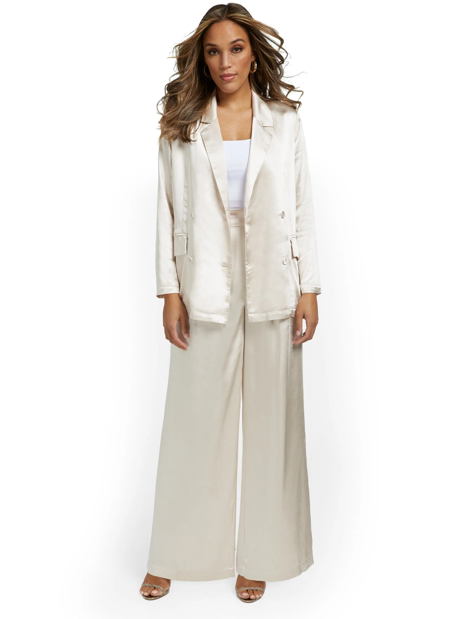 Lena 2-Piece Satin Blazer & Wide-Leg Pant Set - Brands We Love - Image 10