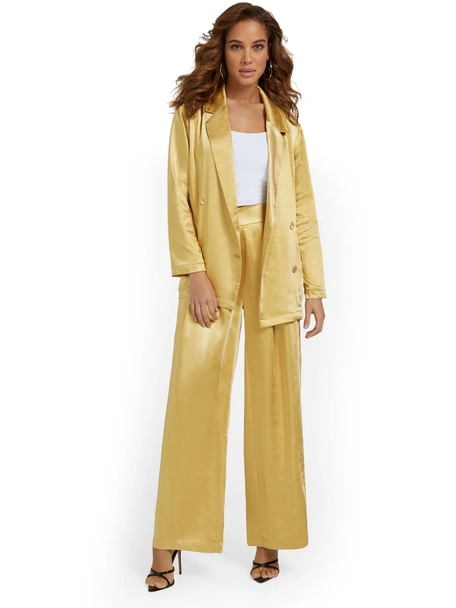 Lena 2-Piece Satin Blazer & Wide-Leg Pant Set - Brands We Love - Image 8