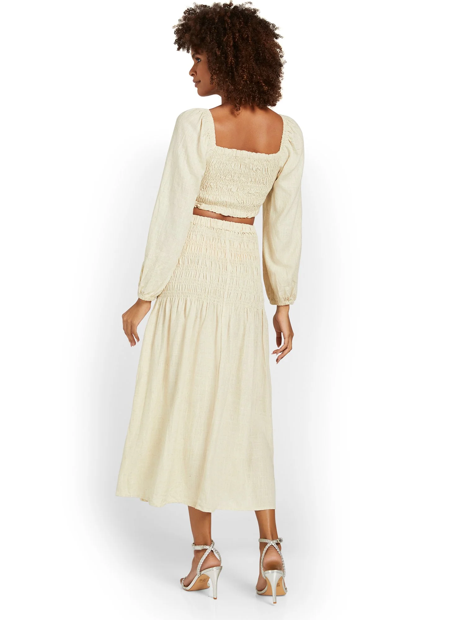 Crescent 2-Piece Smocked Long-Sleeve Crop Top & Maxi Skirt Set - Brands We Love - Image 6