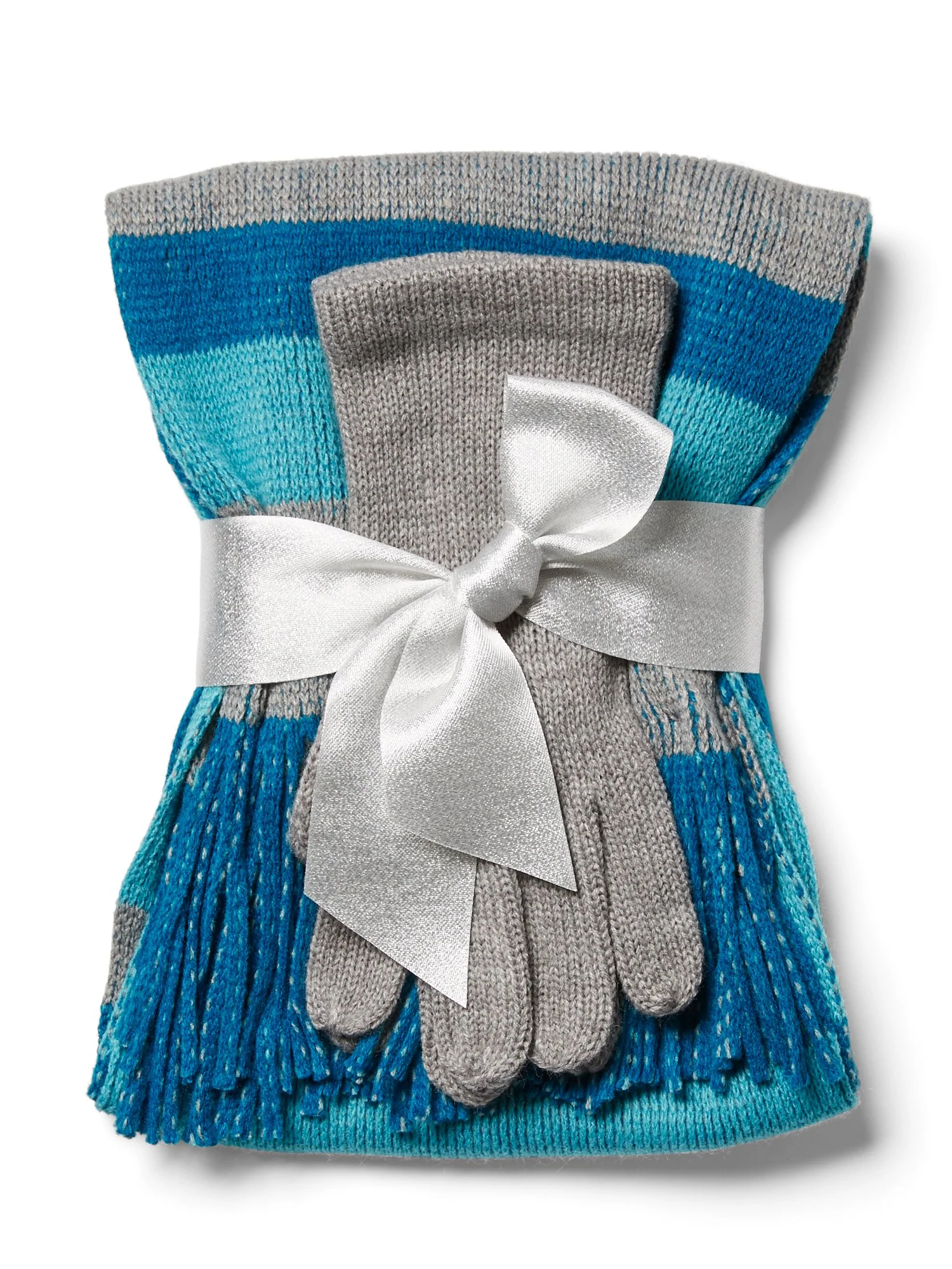 2-Piece Stripe Scarf & Glove Set