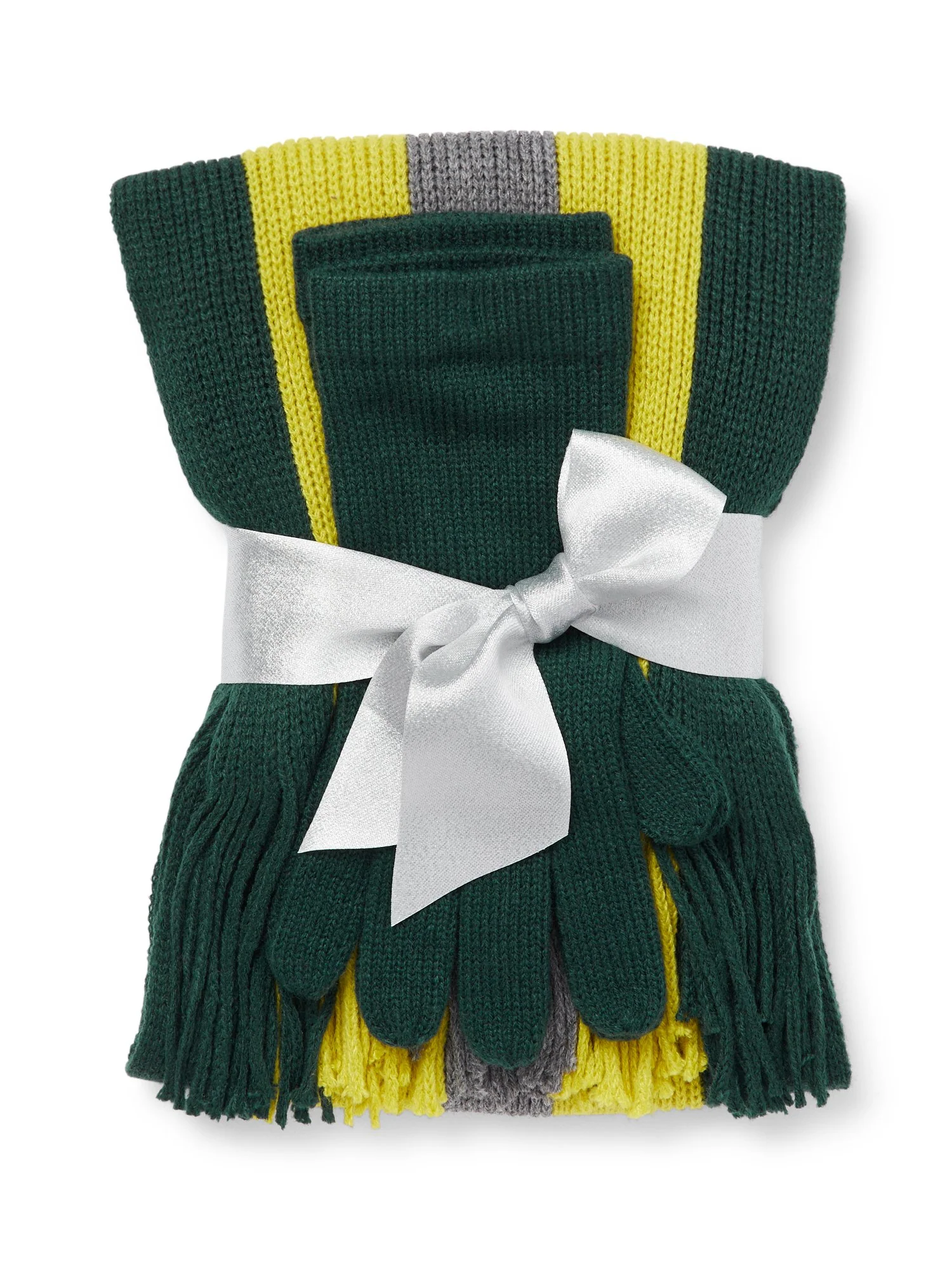 2-Piece Striped Knit Scarf & Gloves Set - Image 9