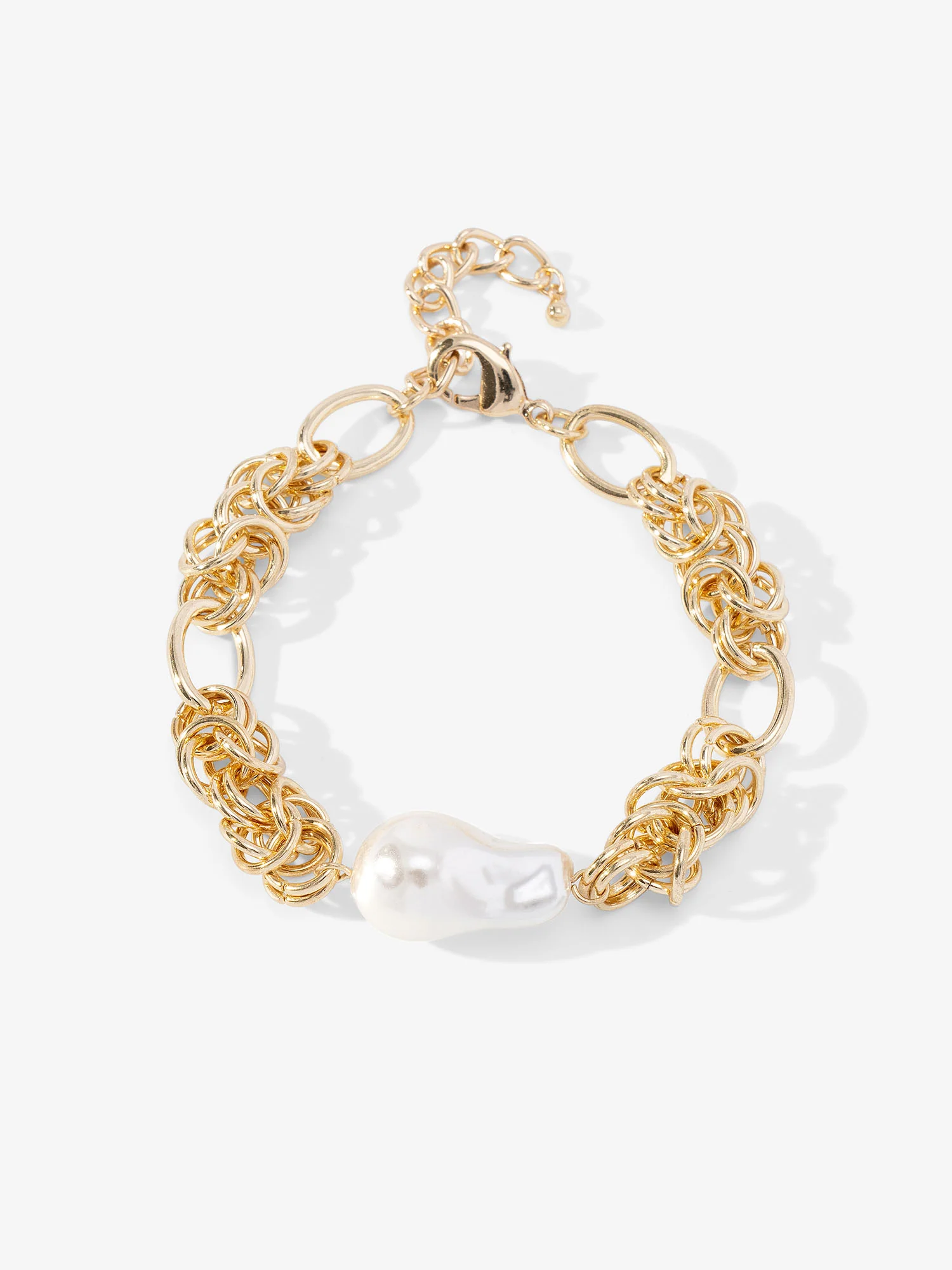 Chunky Chain Baroque Pearl Bracelet