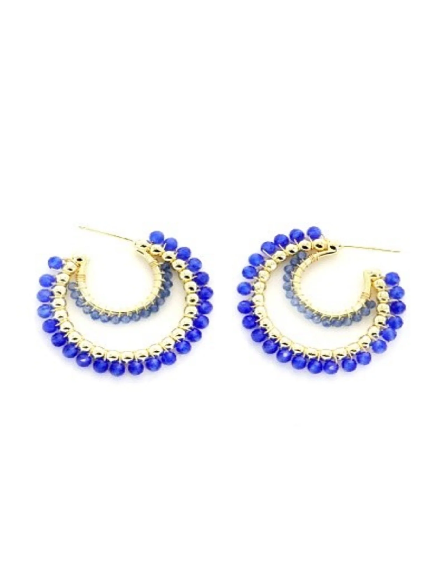 Double Beaded Hoop Earrings - Image 2