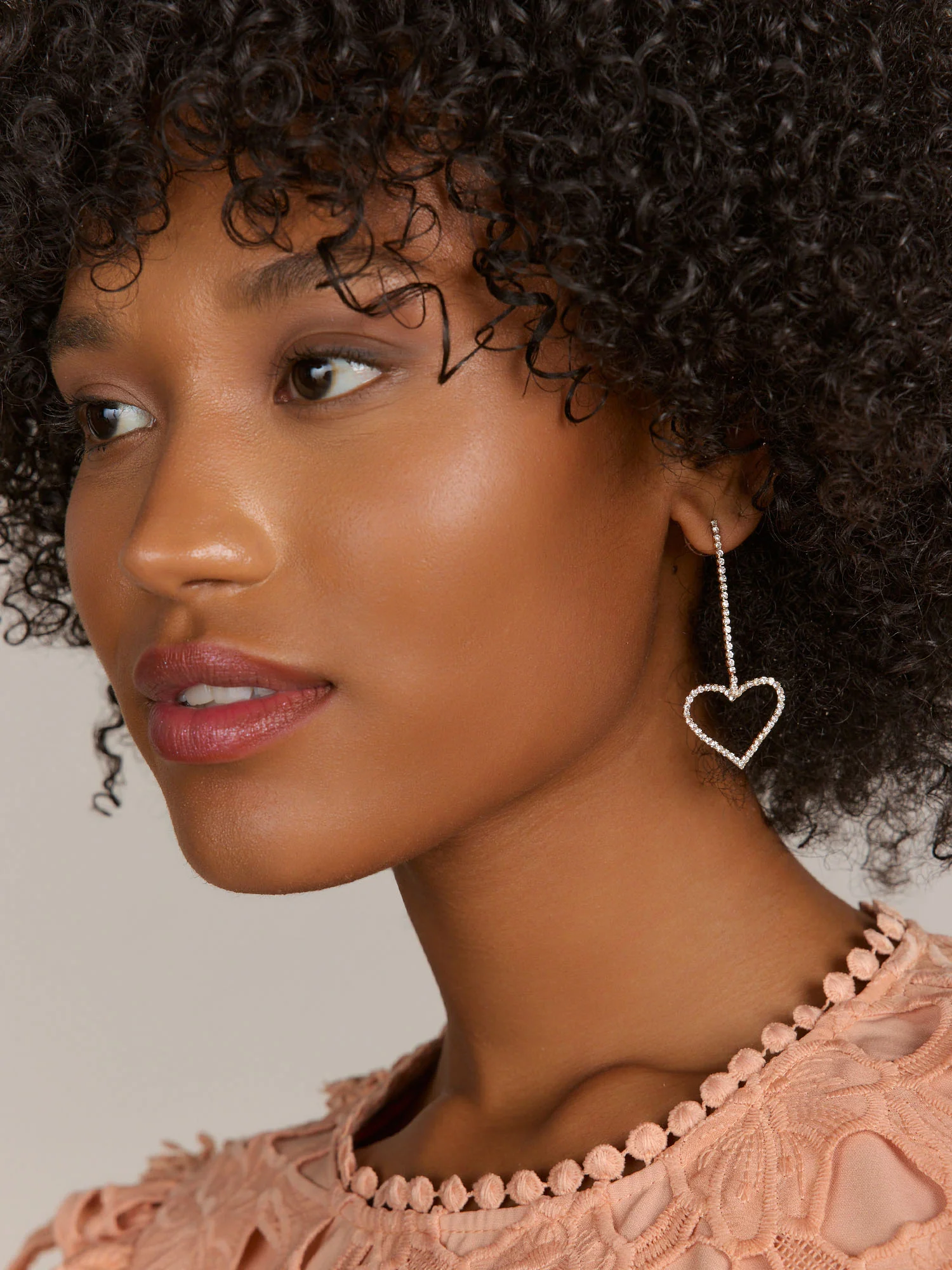 Pave Heart Drop Earrings - Image 2