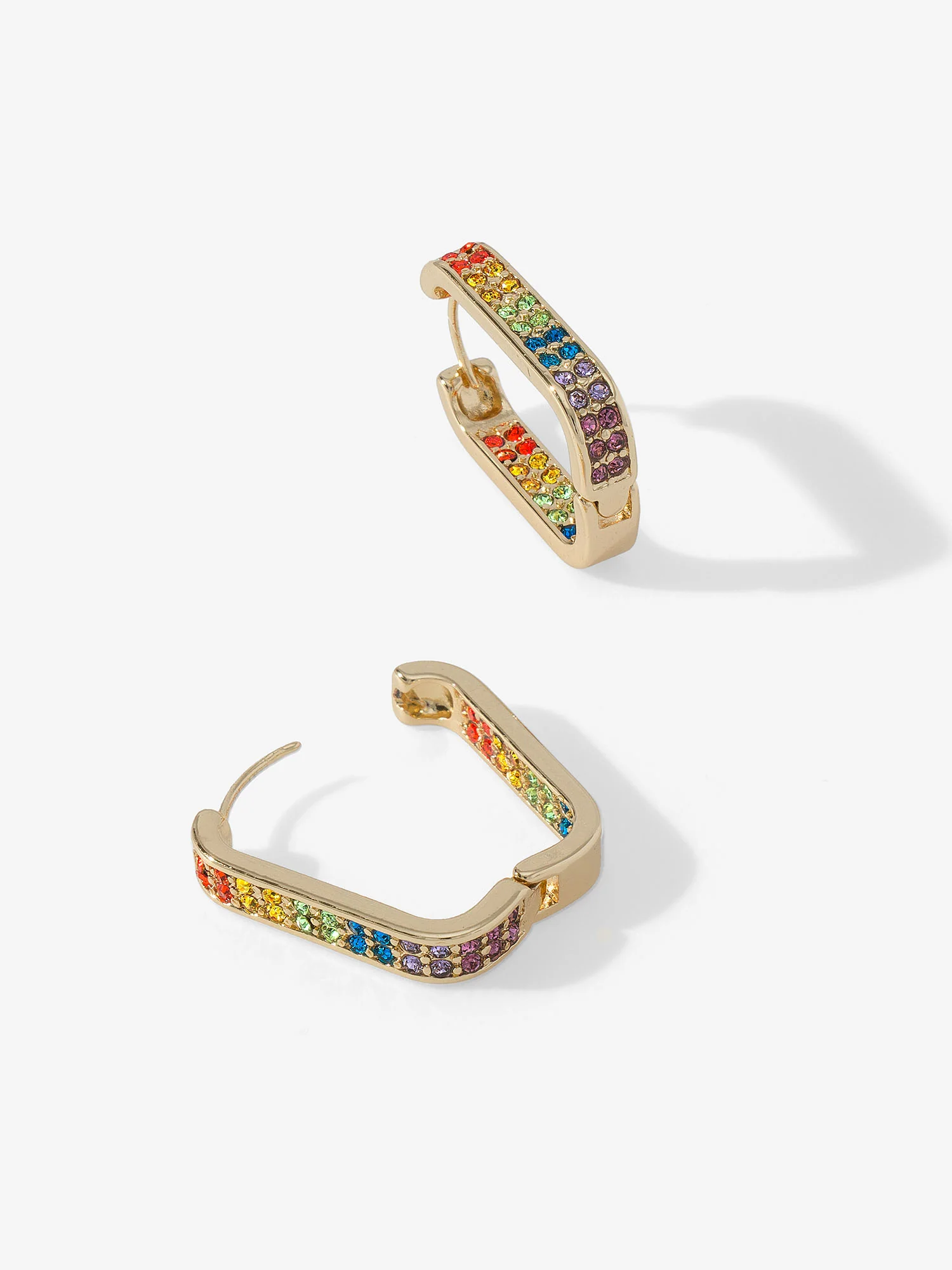 La Radiant Rainbow Pave Square Earrings - Brands We Love