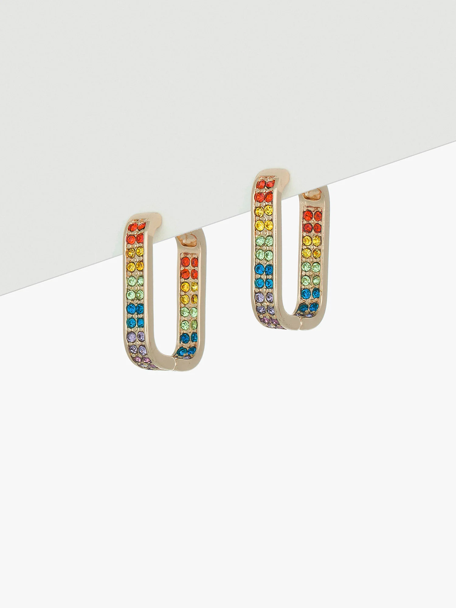 La Radiant Rainbow Pave Square Earrings - Brands We Love - Image 2