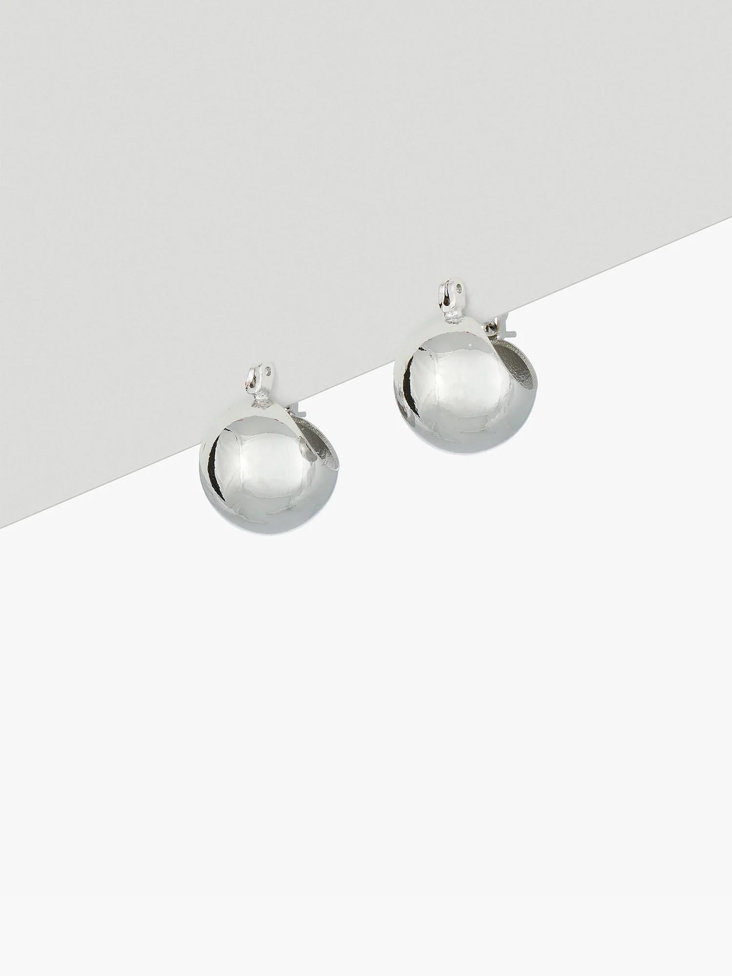 White Gold Ball Earring - Image 2