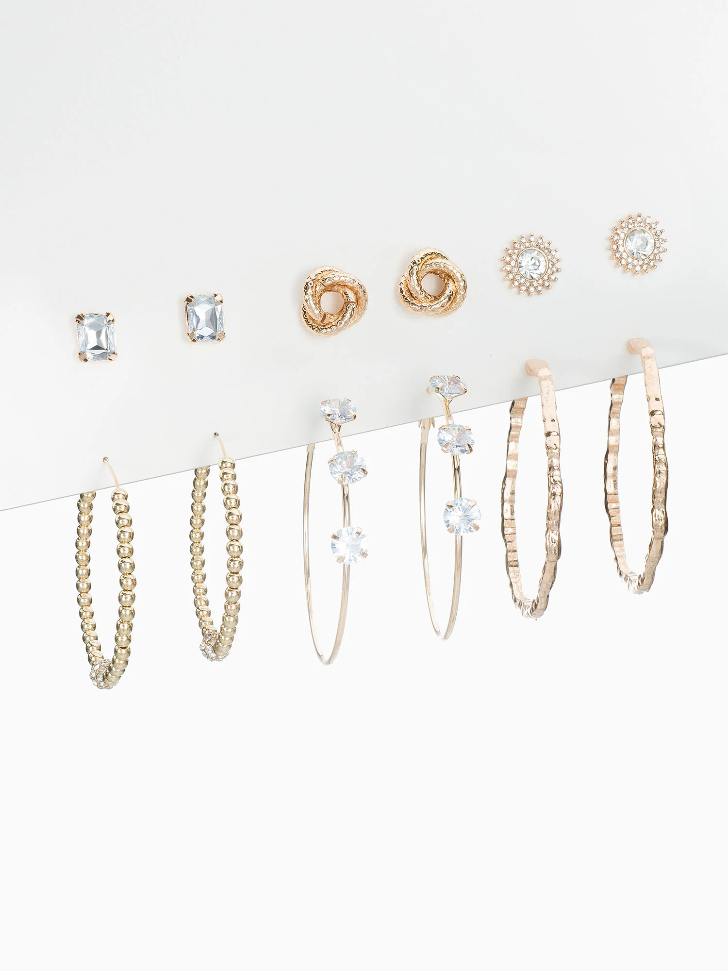 Statement Hoop Stud 6 Piece Set