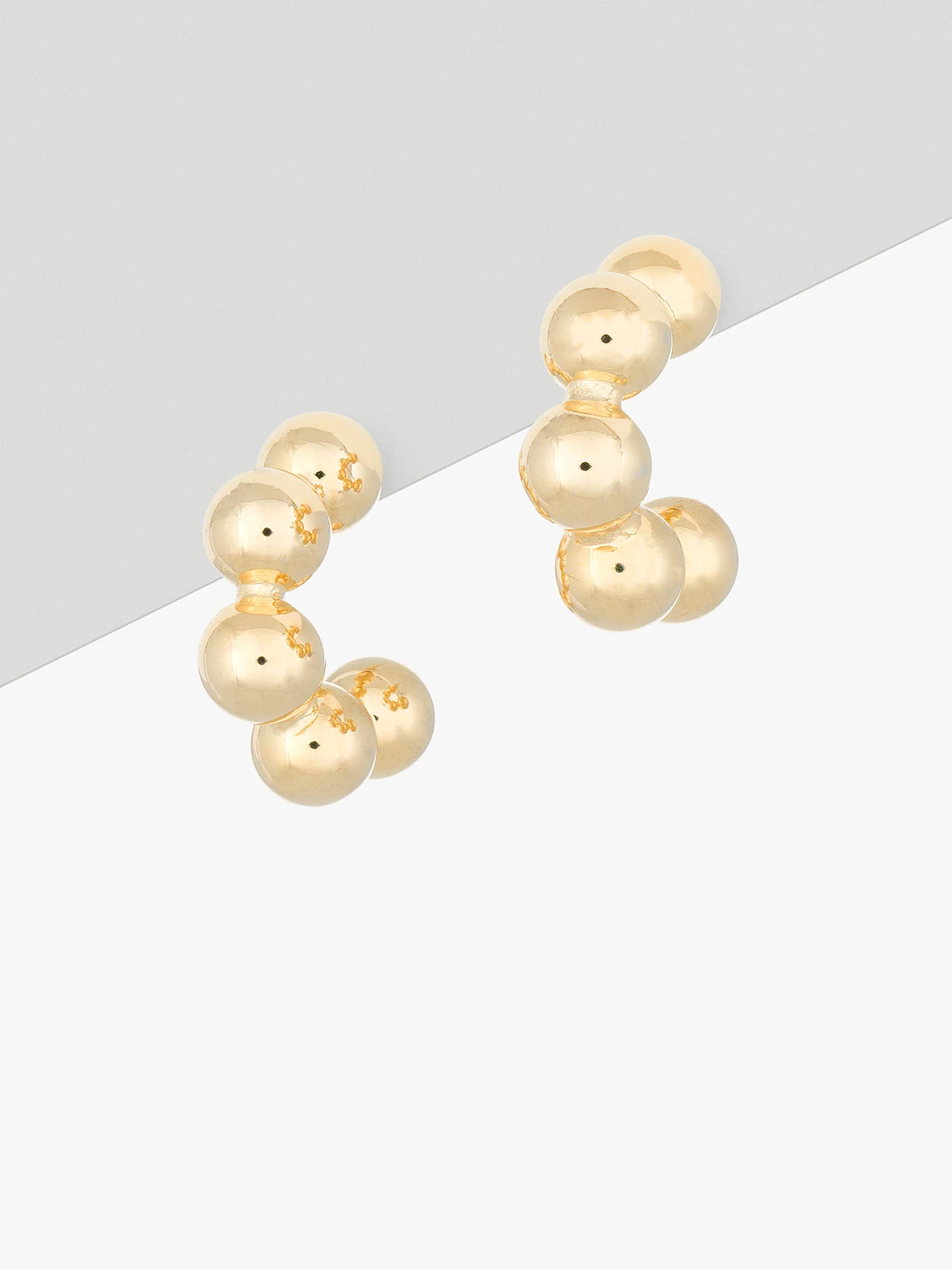 14K Gold Ball Hoop Earring - Image 2