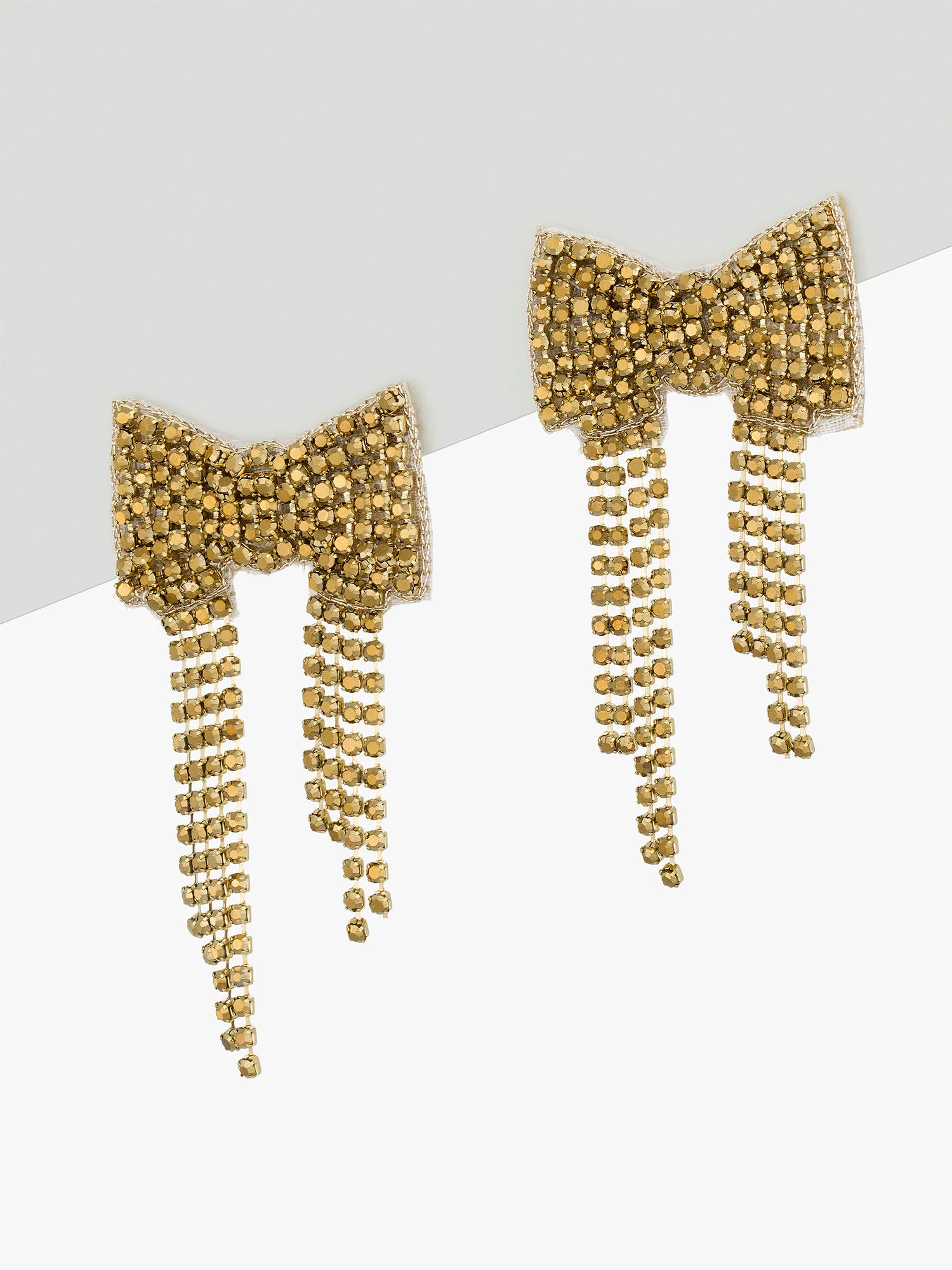 Bow Pave Drop Earrings - Image 2