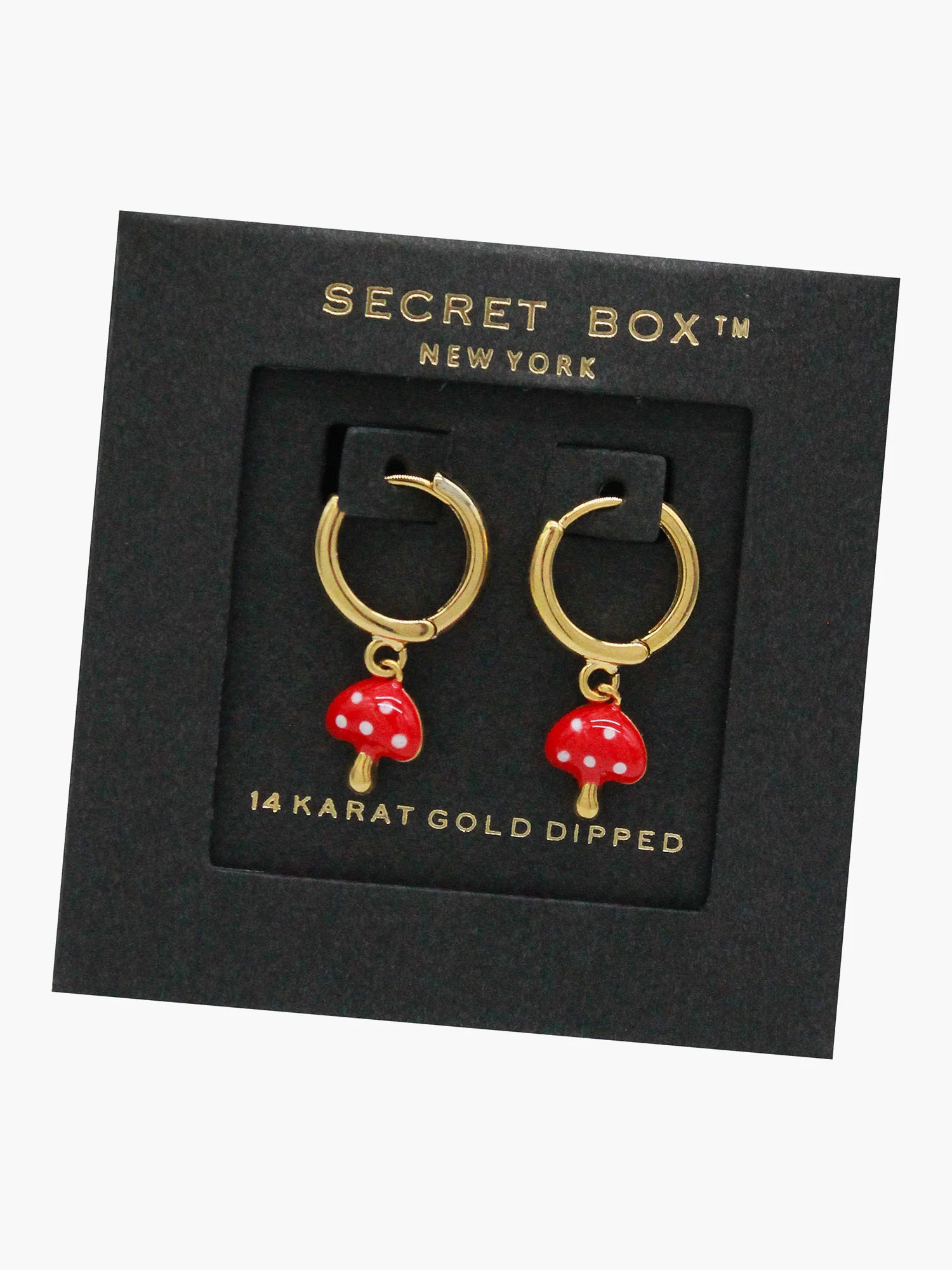 Secret Box 14K Gold Mushroom Huggie Earrings - Brands We Love - Image 2